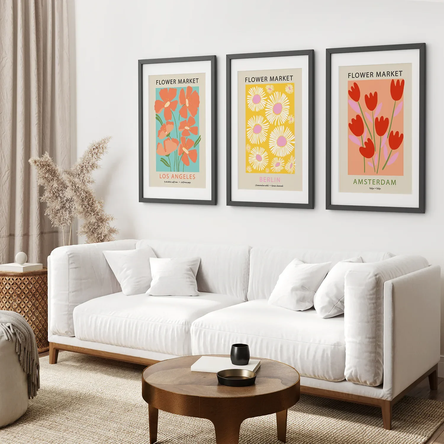 3 Piece Botanical Boho Art Set. Flower Market Theme - Image 3