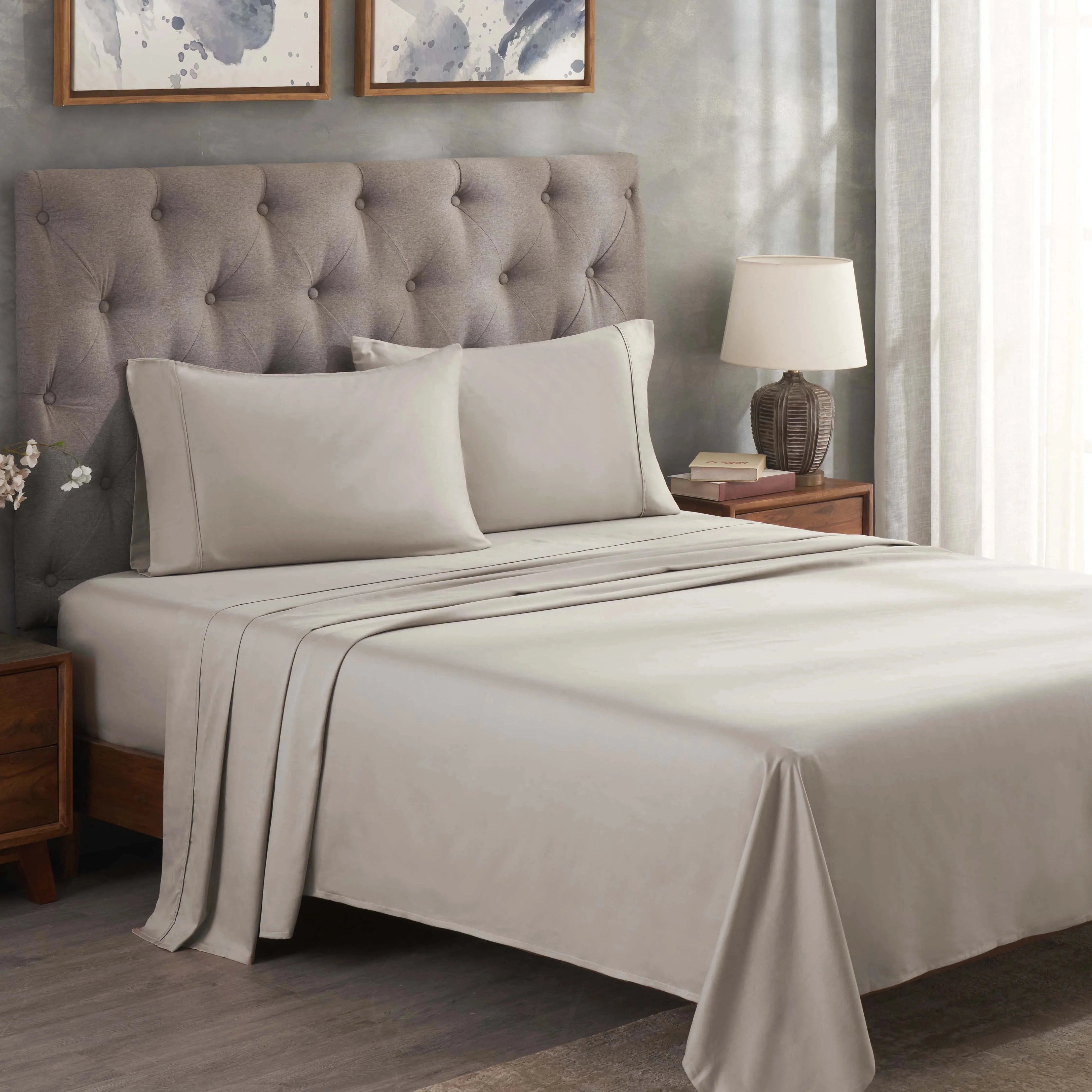 300 Thread Count Egyptian Cotton Sateen Bed Sheet Set - Image 6