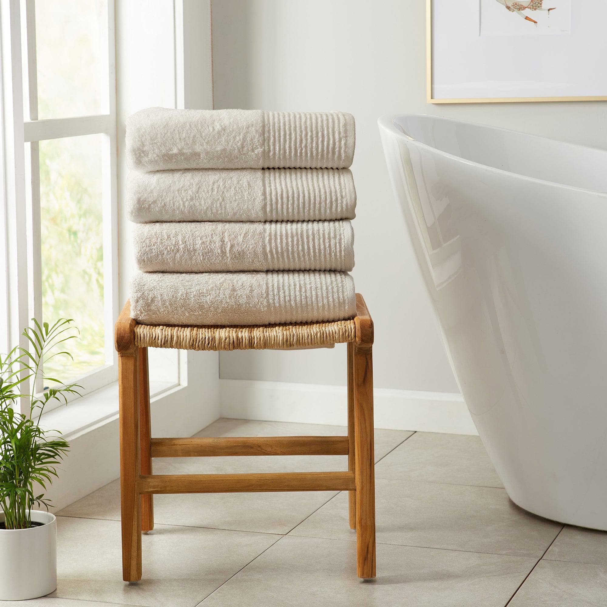 4 Pack Cotton Bath Towels - Kasper Collection - Image 31
