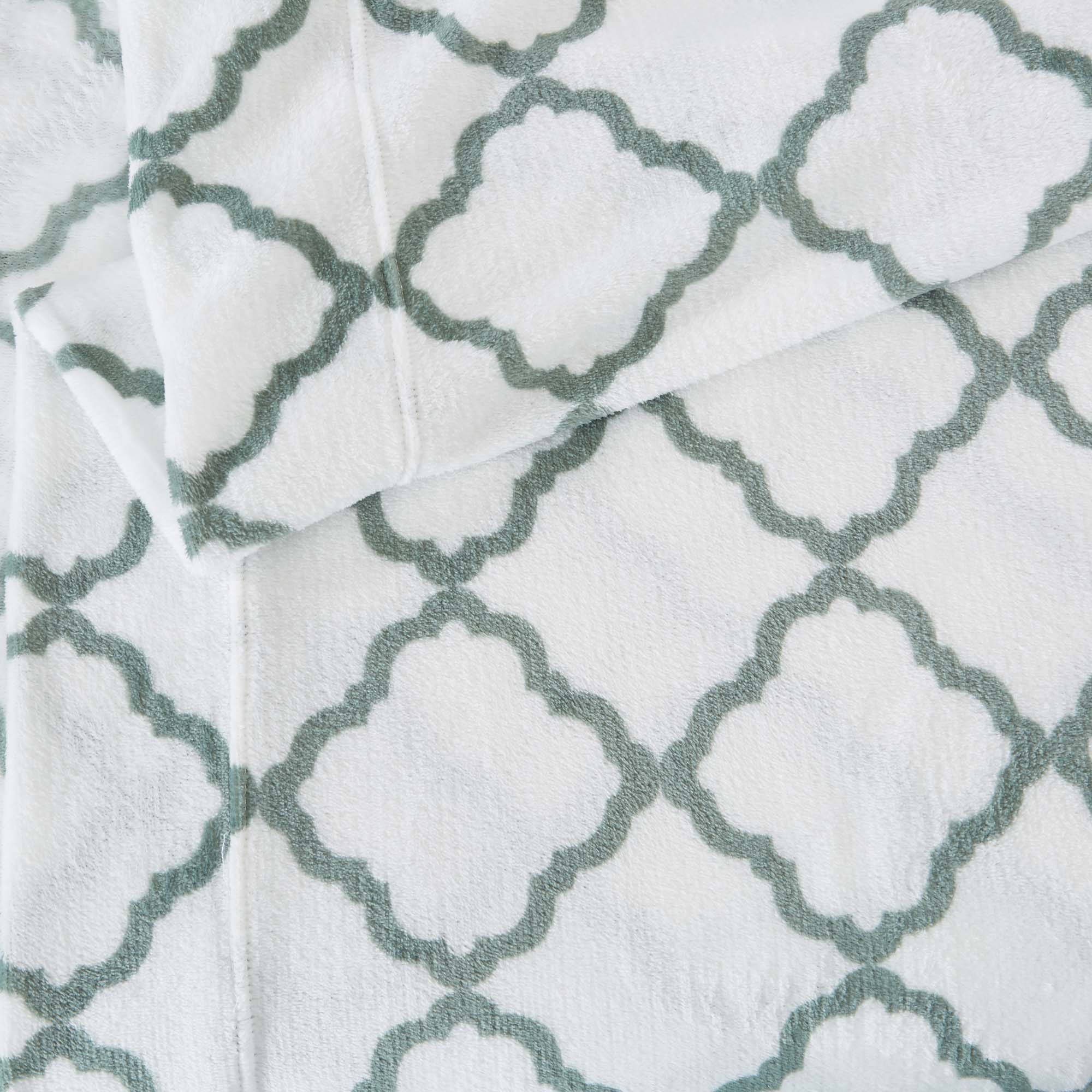4-Piece Printed Plush Sheet - Velvet Luxe Lattice Collection - Image 19