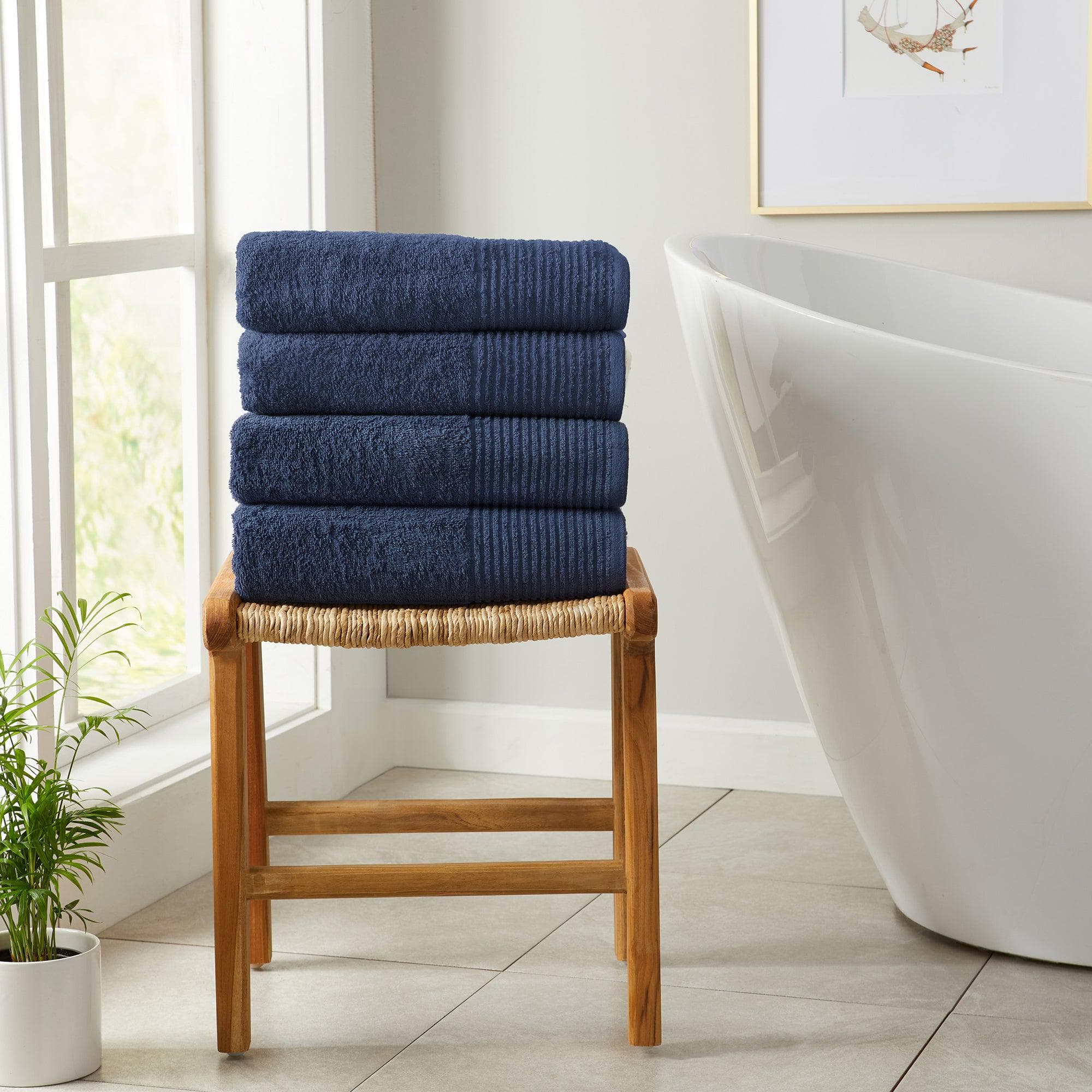 6 Piece Set Cotton Bath Towels - Kasper Collection - Image 37