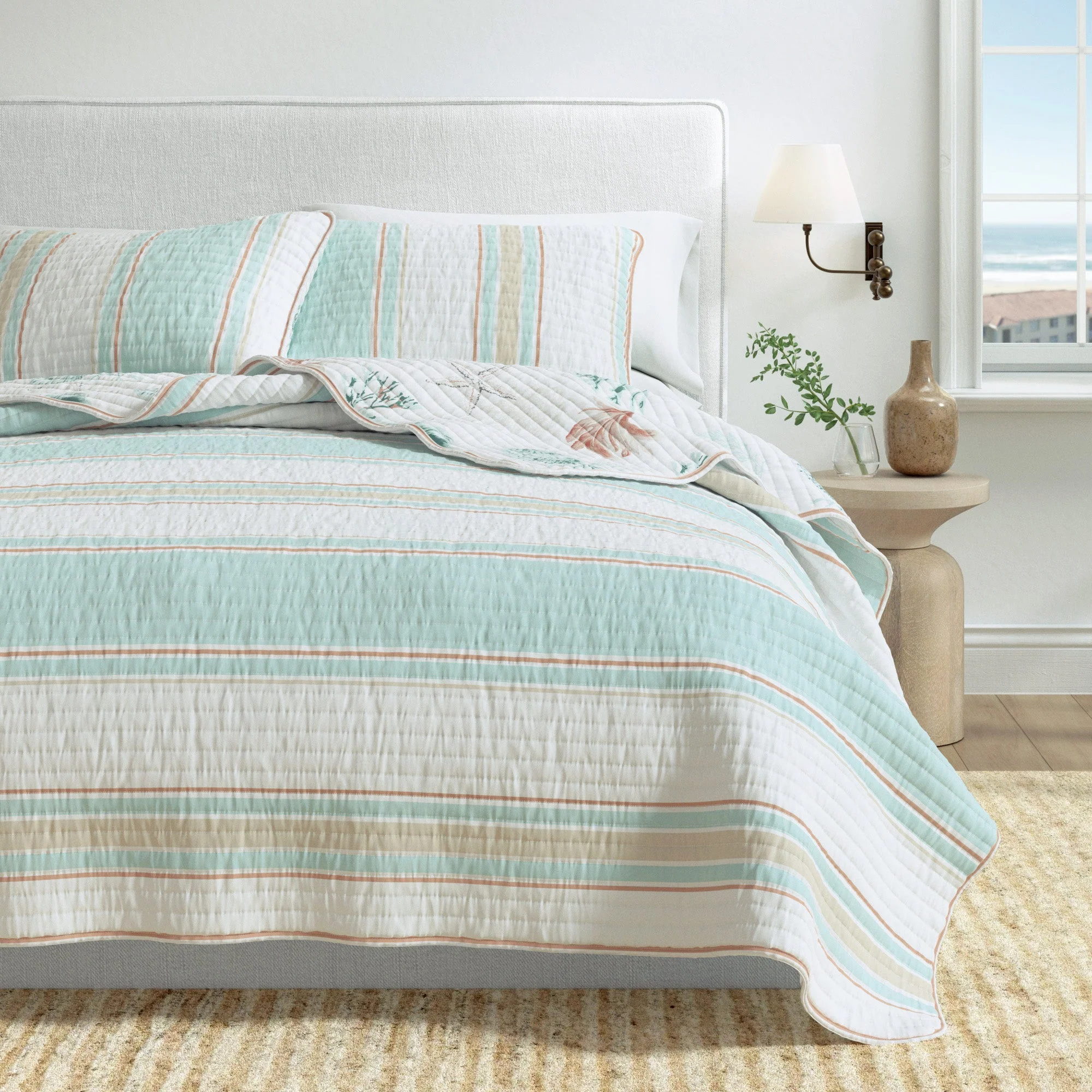 Coastal Printed Cotton Quilt Set - St. Augustine Collection - Image 6