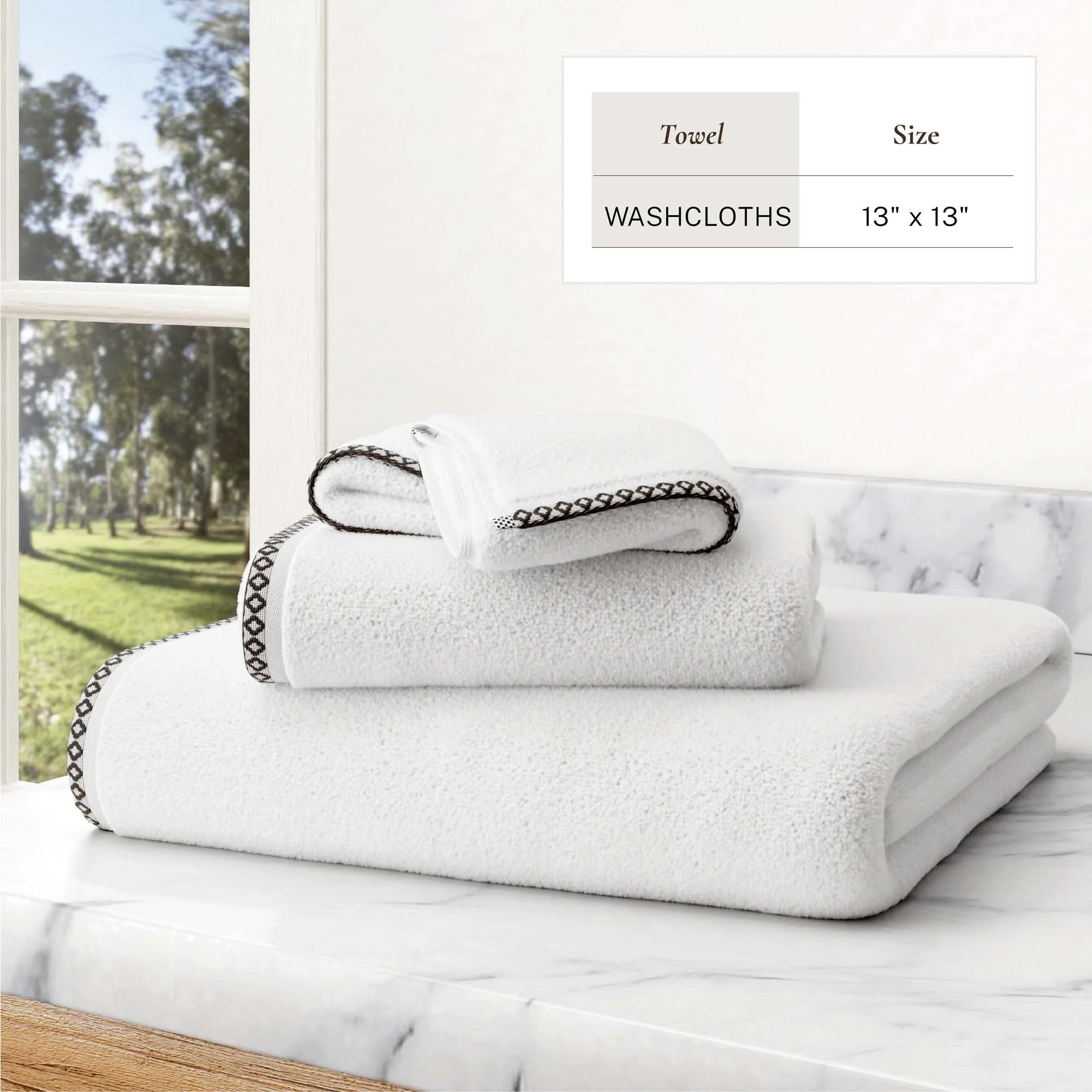 Cotton Border-Stitched 6-Piece Towel Set - Valery Collection - Image 120