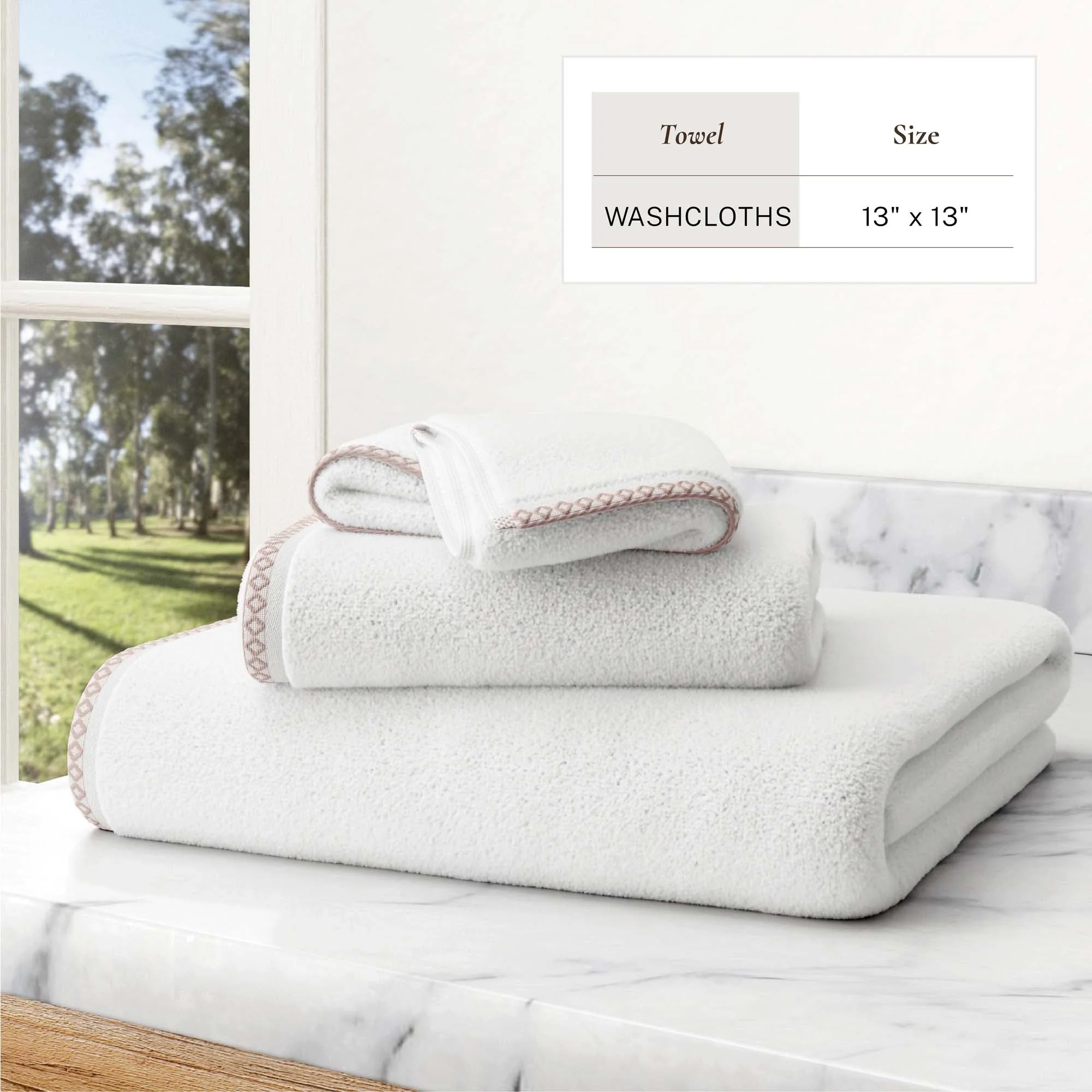 Cotton Border-Stitched 6-Piece Towel Set - Valery Collection - Image 48