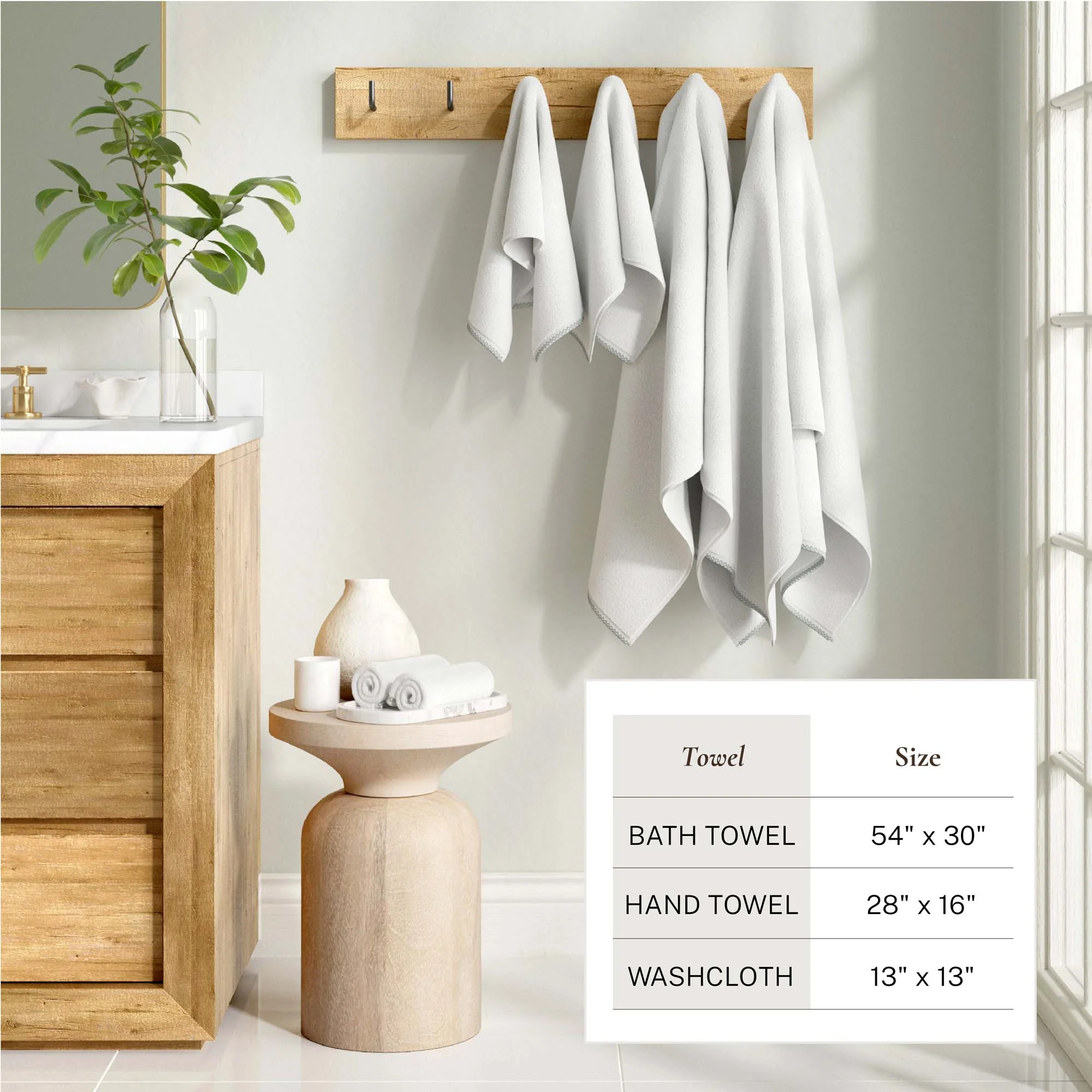 Cotton Border-Stitched 6-Piece Towel Set - Valery Collection - Image 6