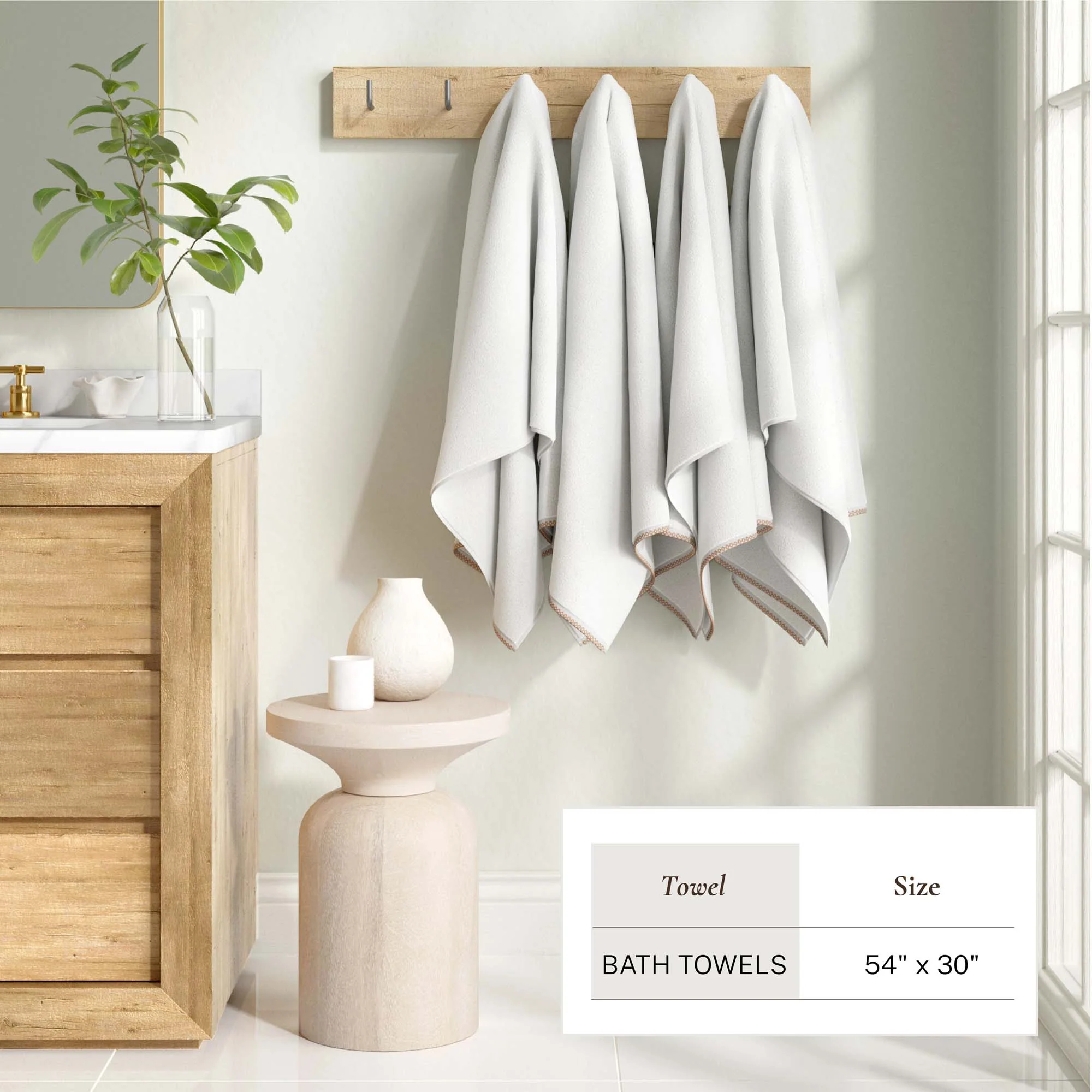 Cotton Border-Stitched 6-Piece Towel Set - Valery Collection - Image 84