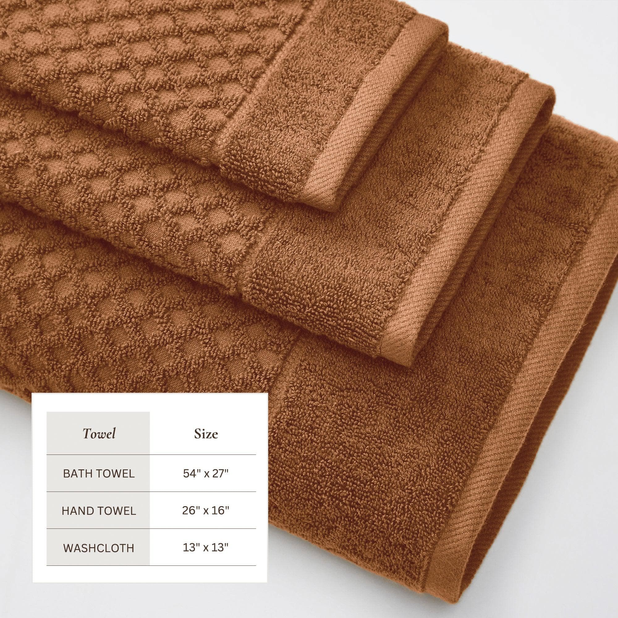 Cotton Diamond Waffle Weave Bath Towel Set - Grayson Collection - Image 119