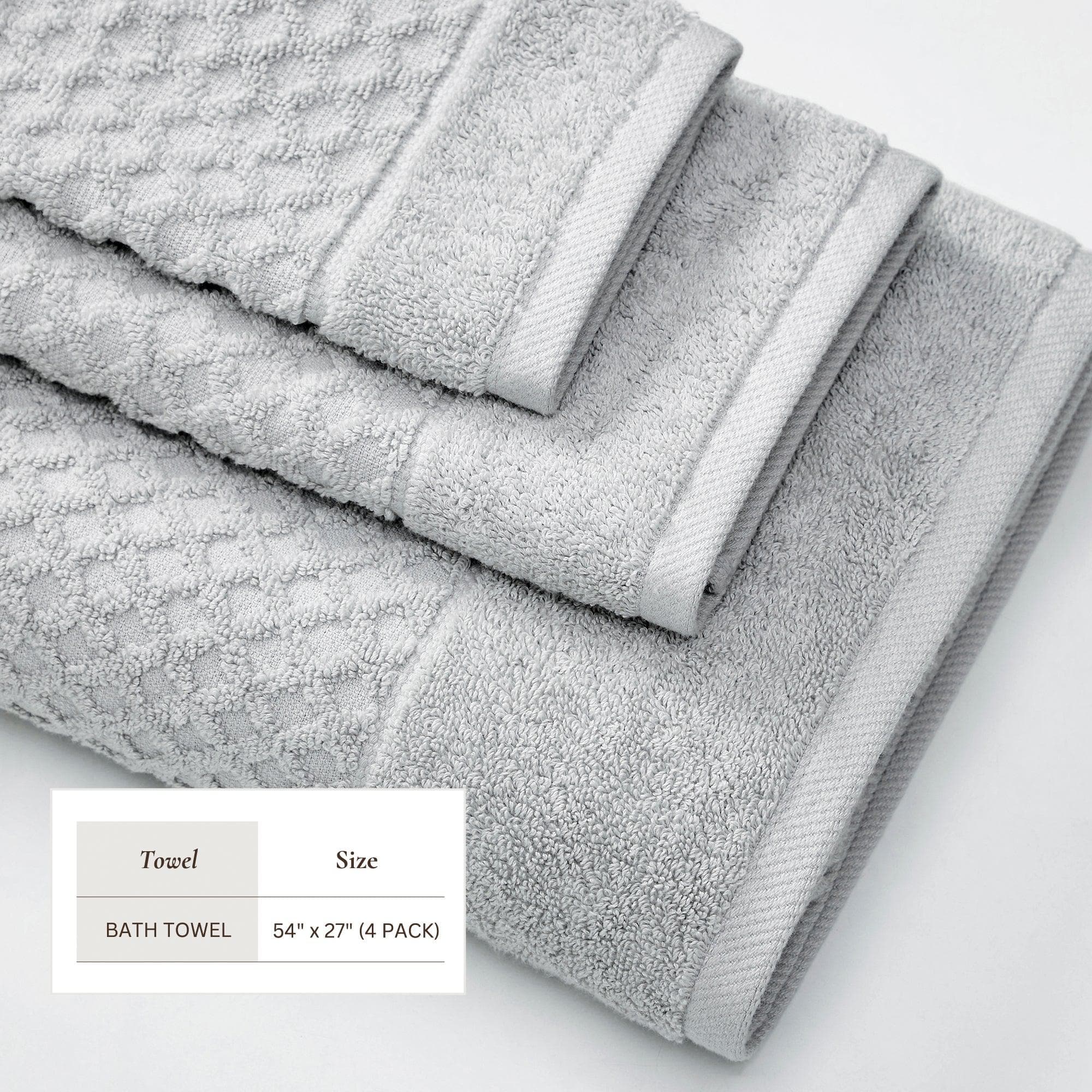 Cotton Diamond Waffle Weave Bath Towel Set - Grayson Collection - Image 134