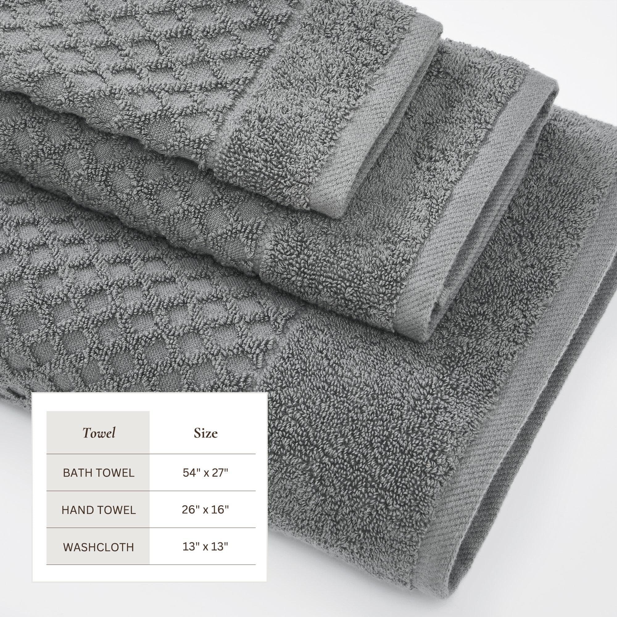 Cotton Diamond Waffle Weave Bath Towel Set - Grayson Collection - Image 147