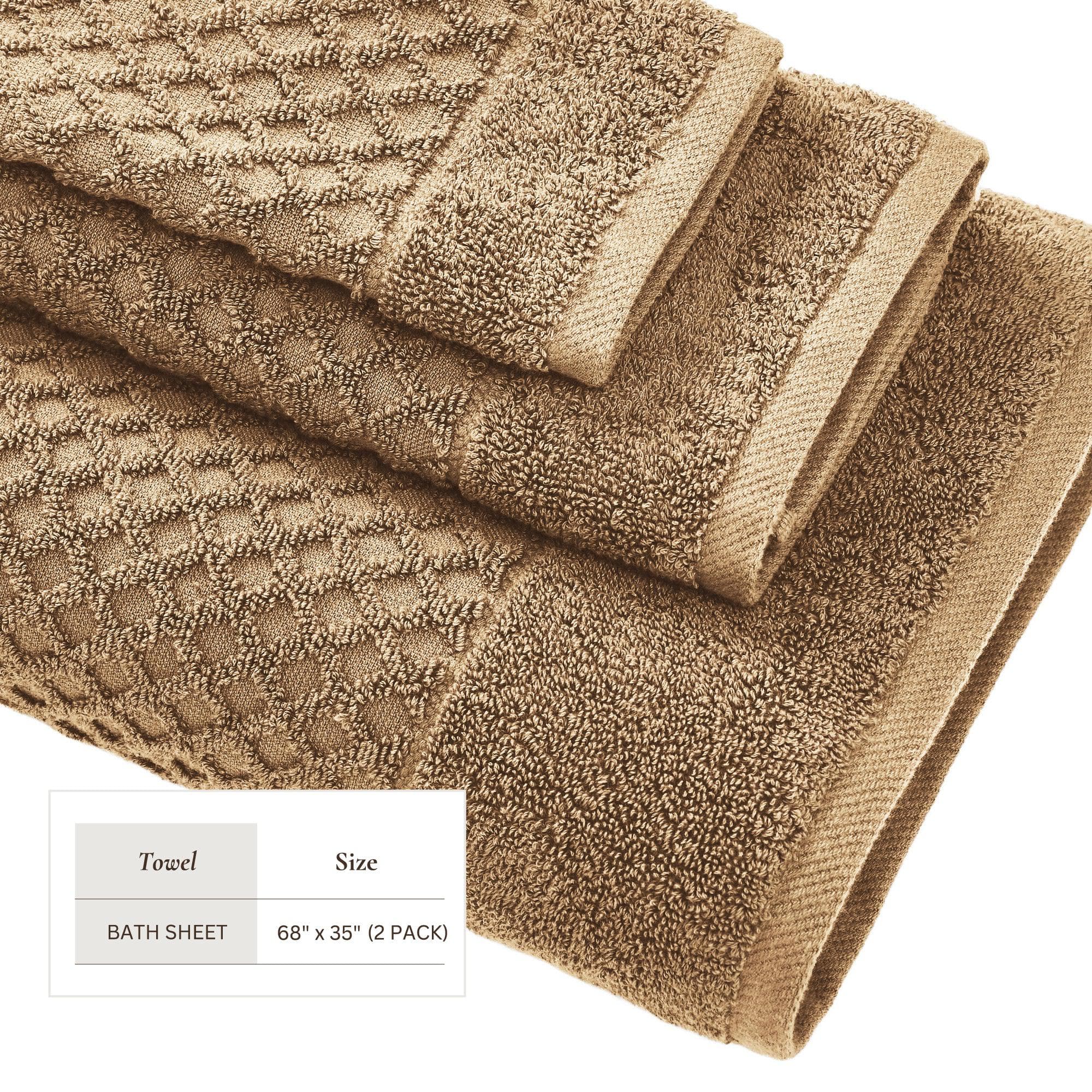 Cotton Diamond Waffle Weave Bath Towel Set - Grayson Collection - Image 197