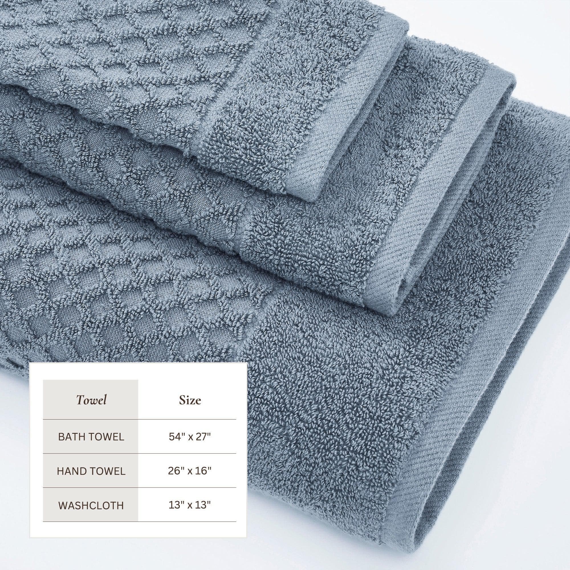 Cotton Diamond Waffle Weave Bath Towel Set - Grayson Collection - Image 207
