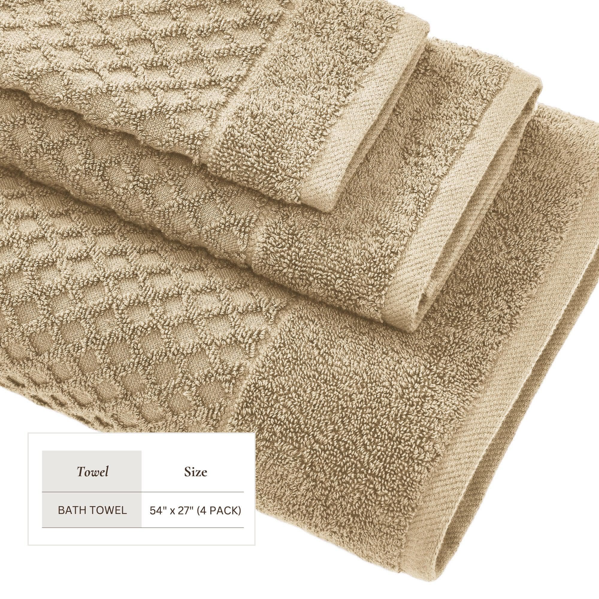 Cotton Diamond Waffle Weave Bath Towel Set - Grayson Collection - Image 32