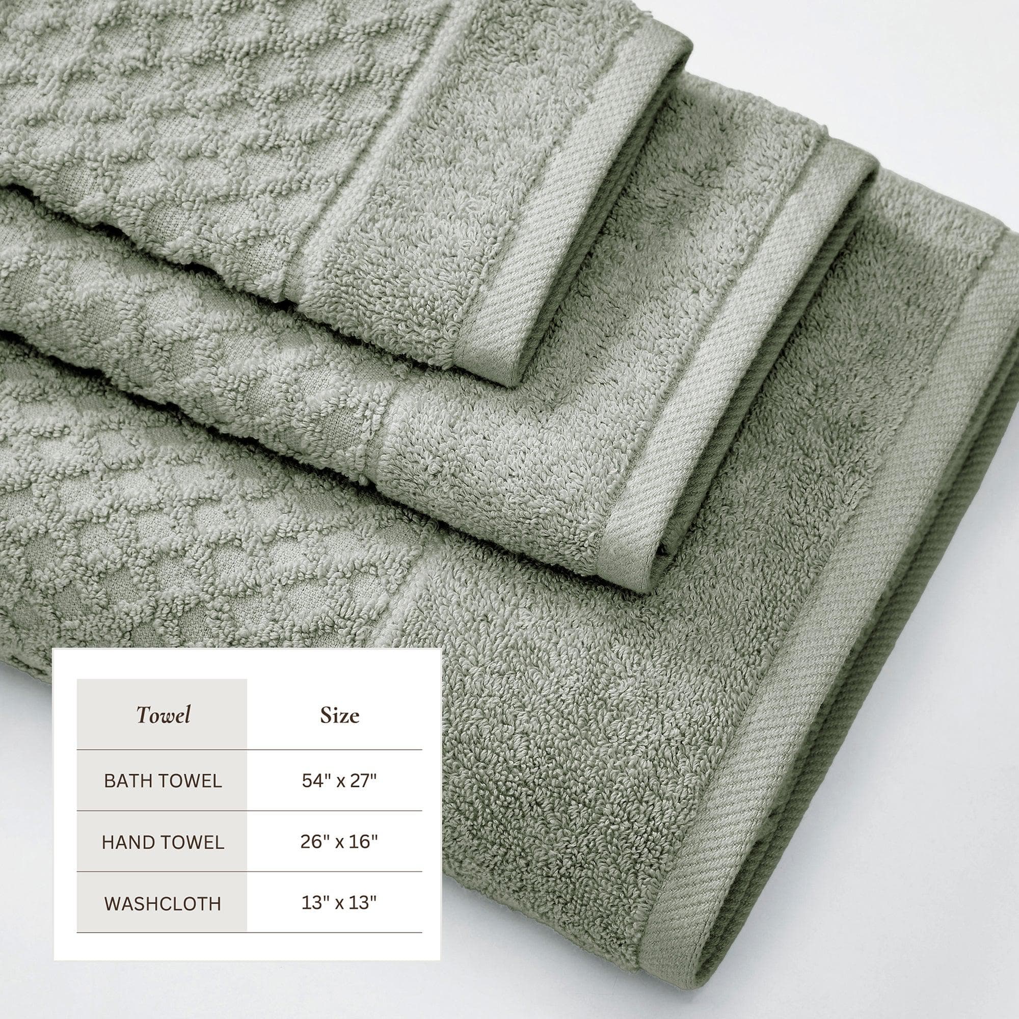 Cotton Diamond Waffle Weave Bath Towel Set - Grayson Collection - Image 65
