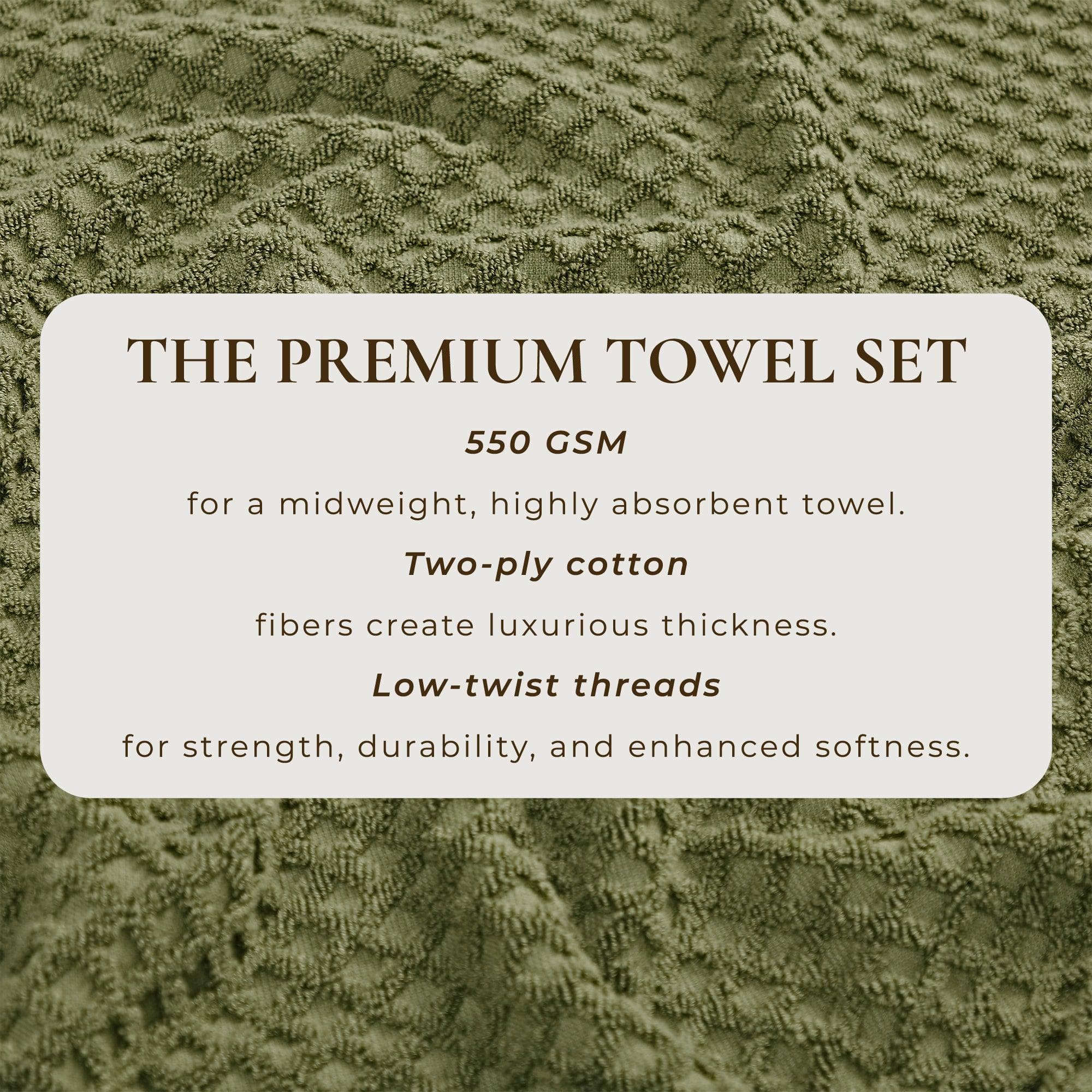 Cotton Diamond Waffle Weave Bath Towel Set - Grayson Collection - Image 74
