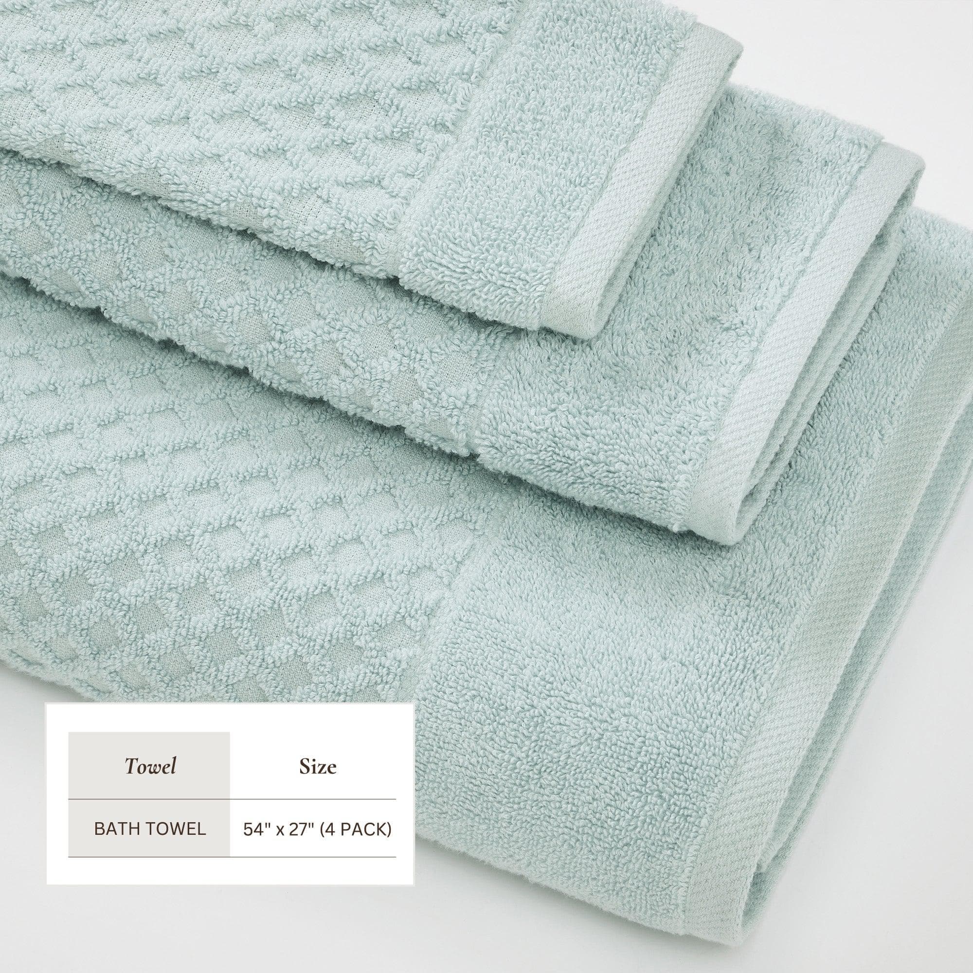 Cotton Diamond Waffle Weave Bath Towel Set - Grayson Collection - Image 86