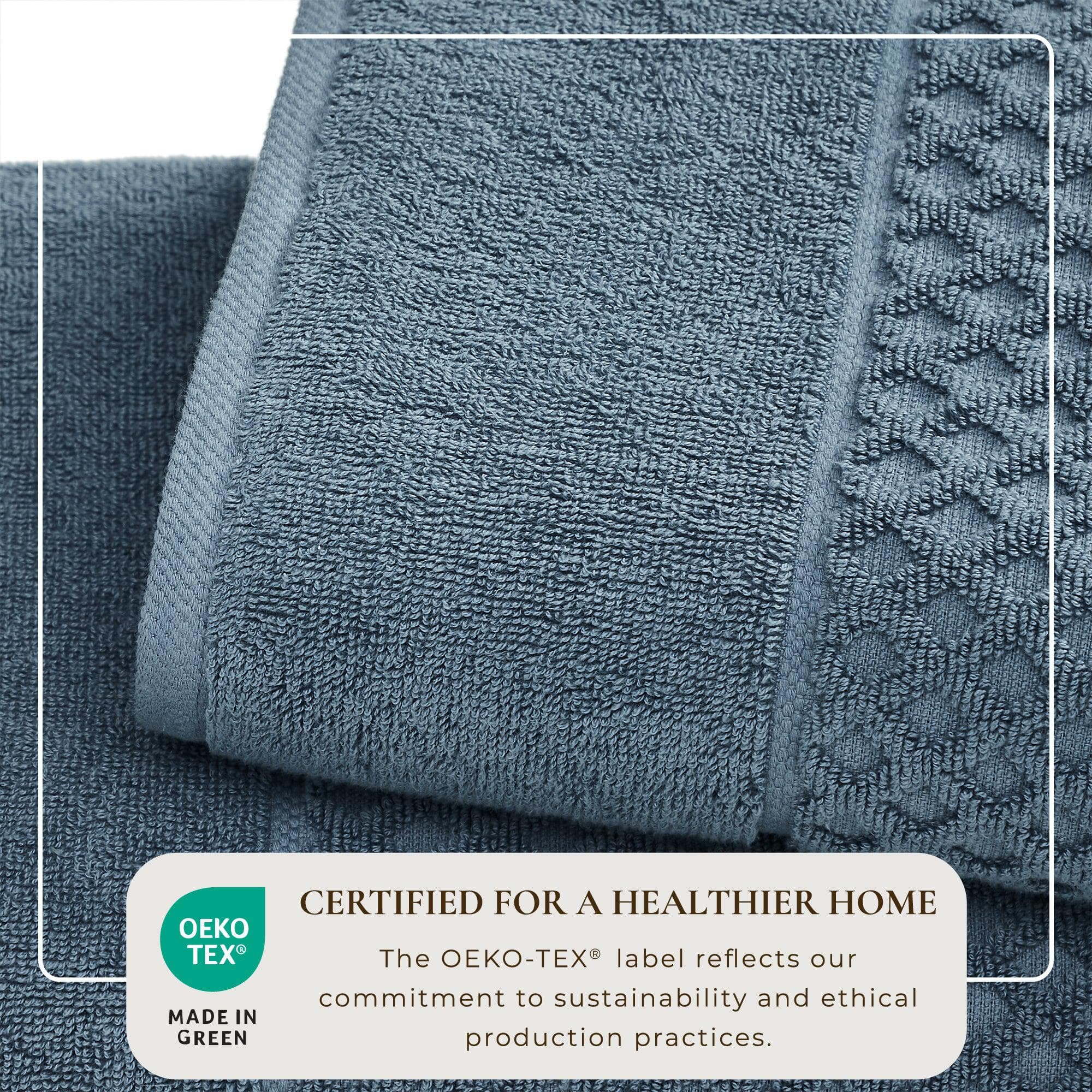 Cotton Diamond Waffle Weave Bath Towel Set - Grayson Collection - Image 96
