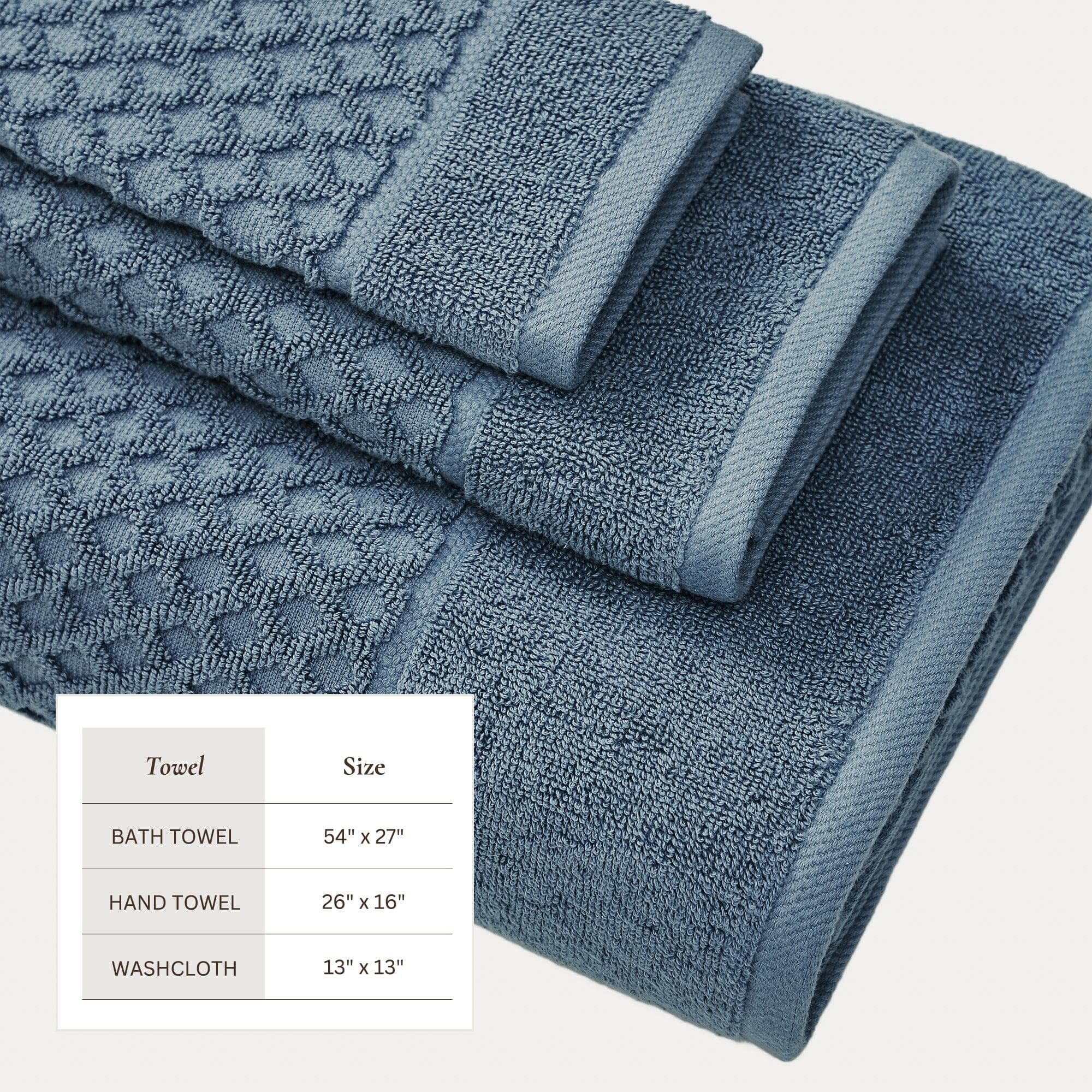 Cotton Diamond Waffle Weave Bath Towel Set - Grayson Collection - Image 99