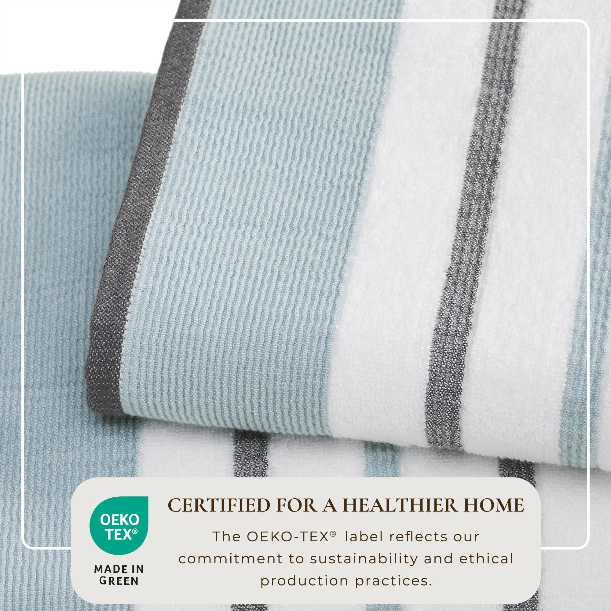 Decorative Cotton Stripe Bath Towel Set - Noelle Collection - Image 106