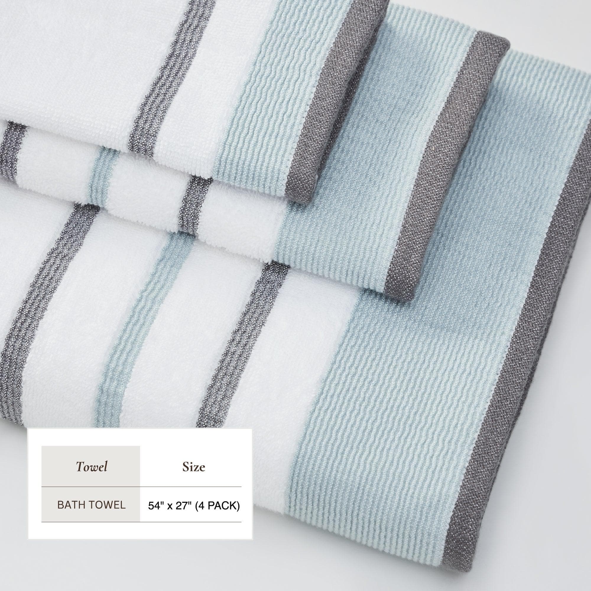 Decorative Cotton Stripe Bath Towel Set - Noelle Collection - Image 109