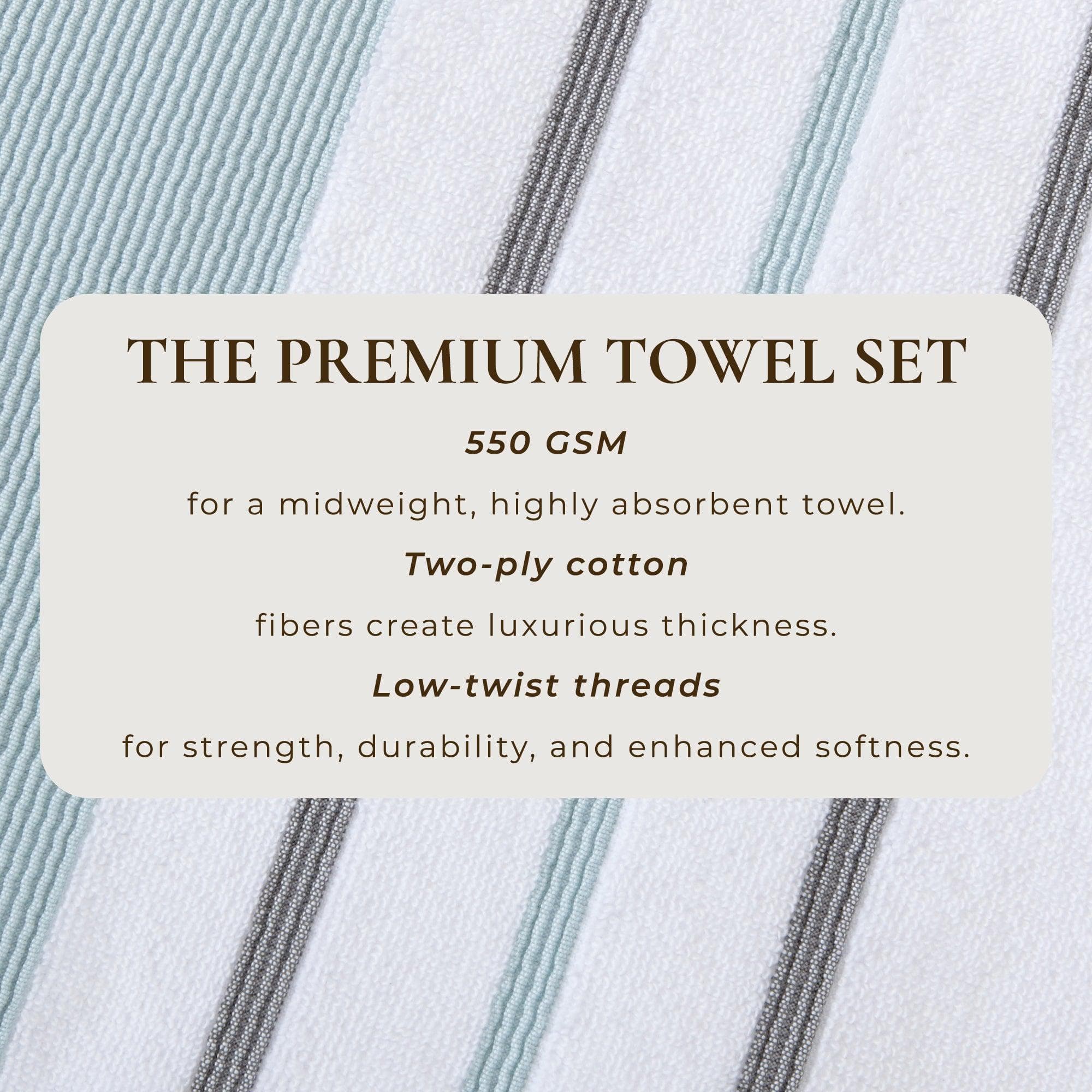 Decorative Cotton Stripe Bath Towel Set - Noelle Collection - Image 114