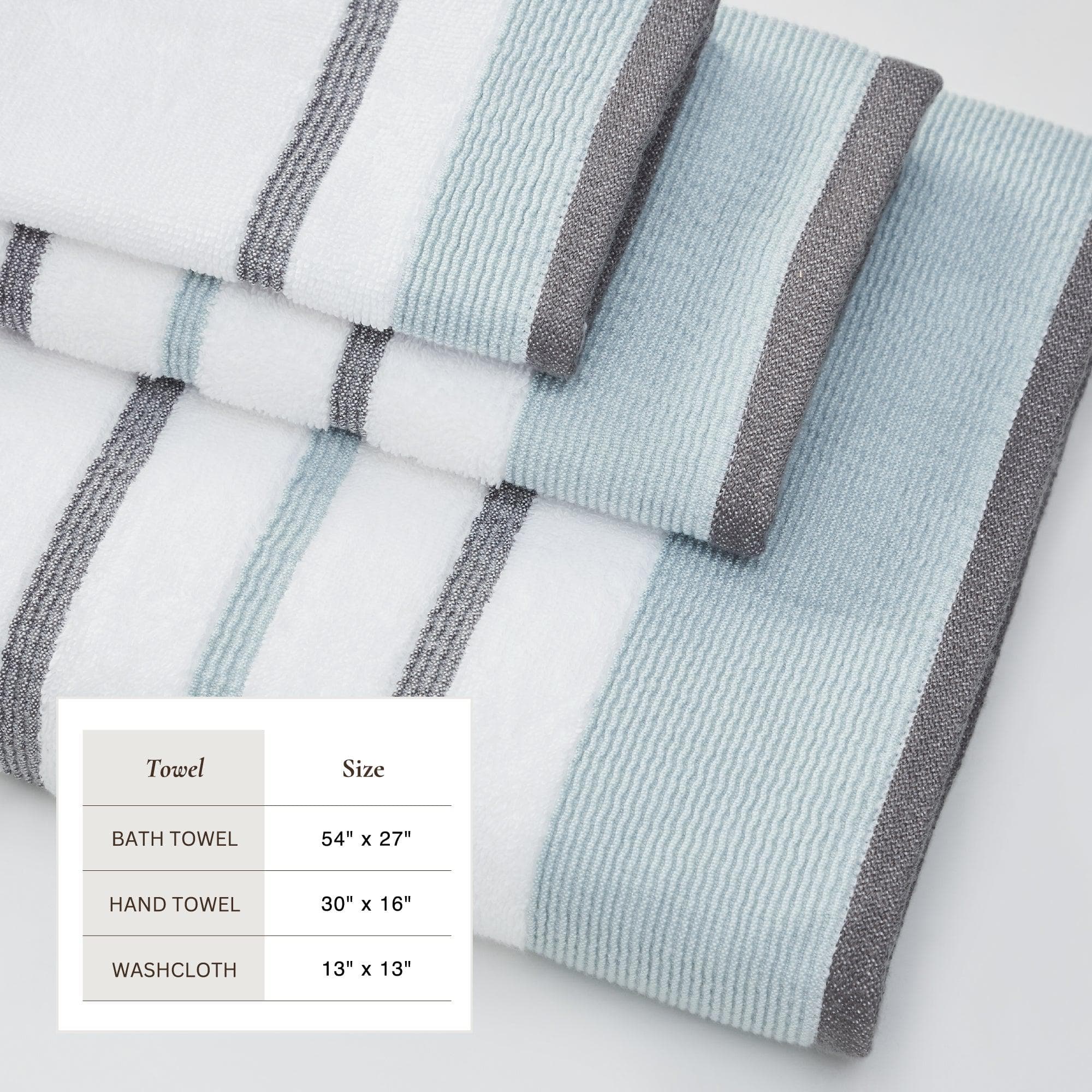 Decorative Cotton Stripe Bath Towel Set - Noelle Collection - Image 121