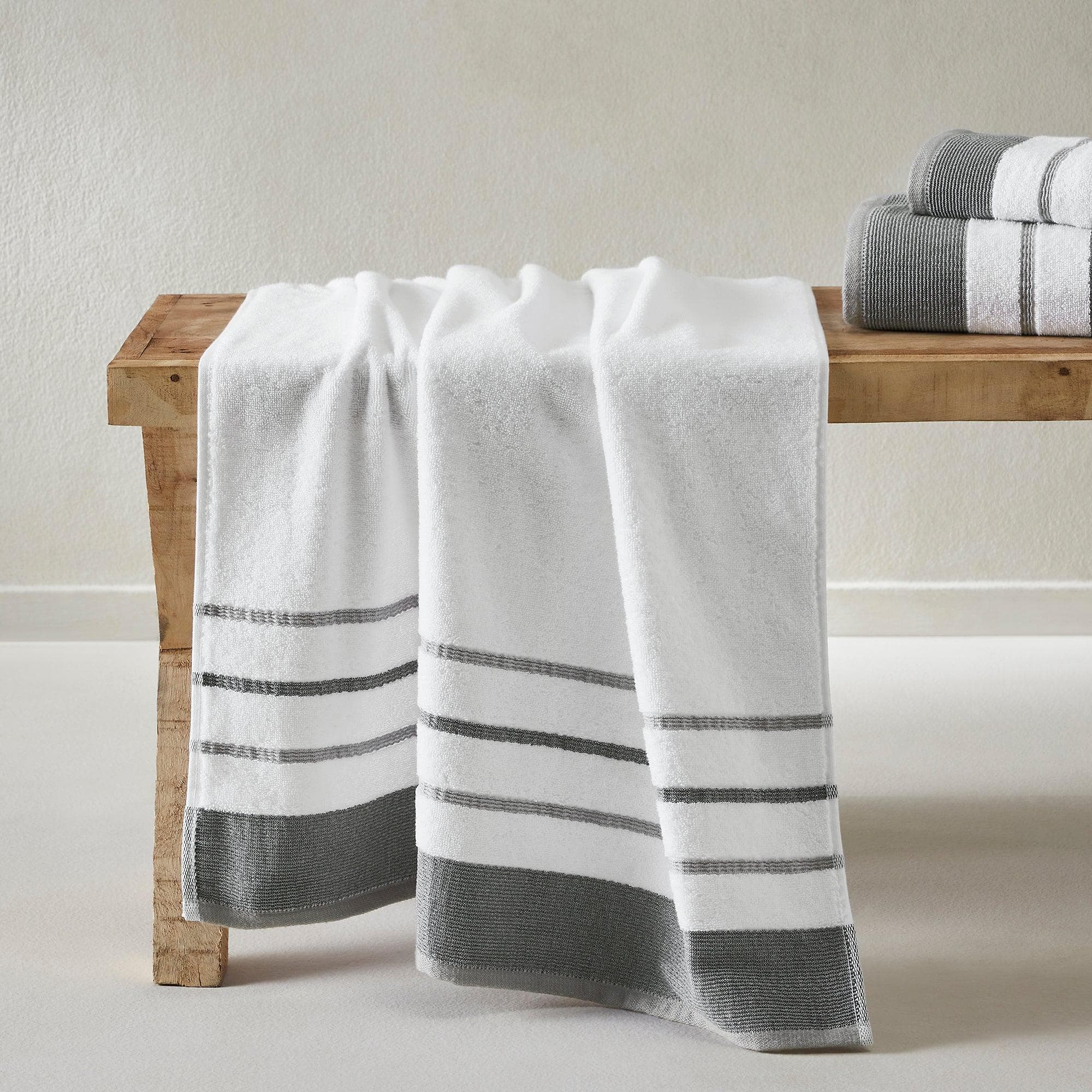 Decorative Cotton Stripe Bath Towel Set - Noelle Collection - Image 15