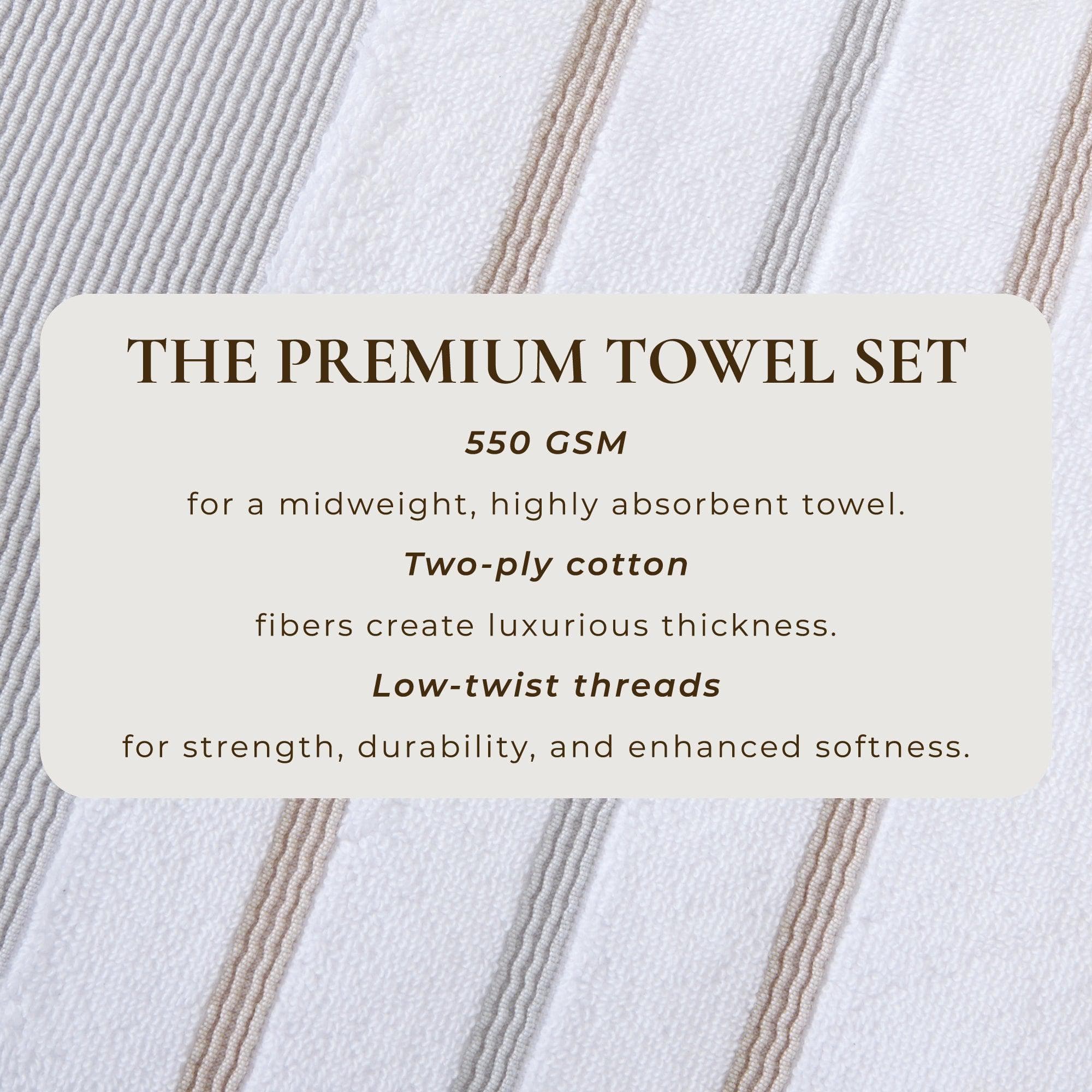 Decorative Cotton Stripe Bath Towel Set - Noelle Collection - Image 150