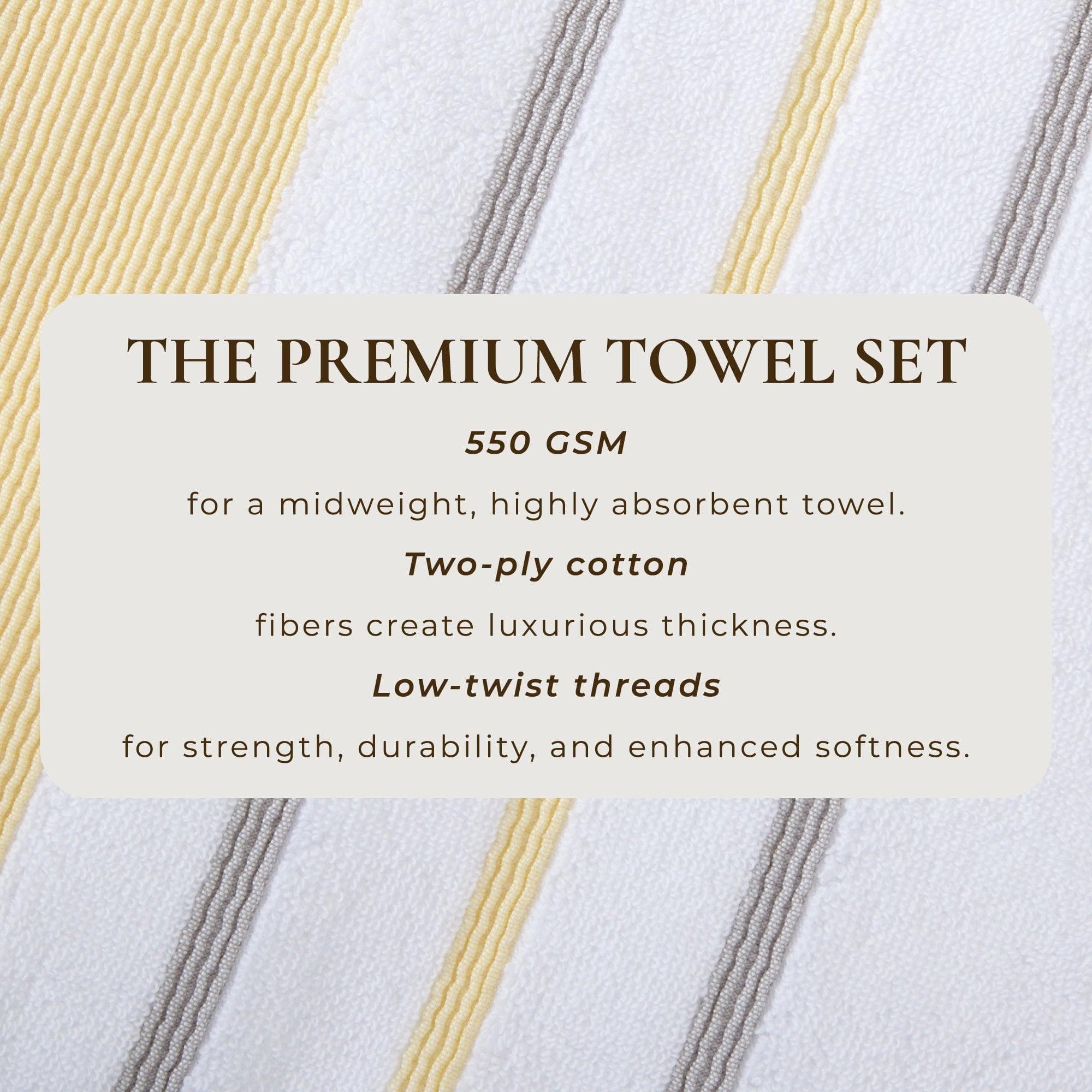 Decorative Cotton Stripe Bath Towel Set - Noelle Collection - Image 156