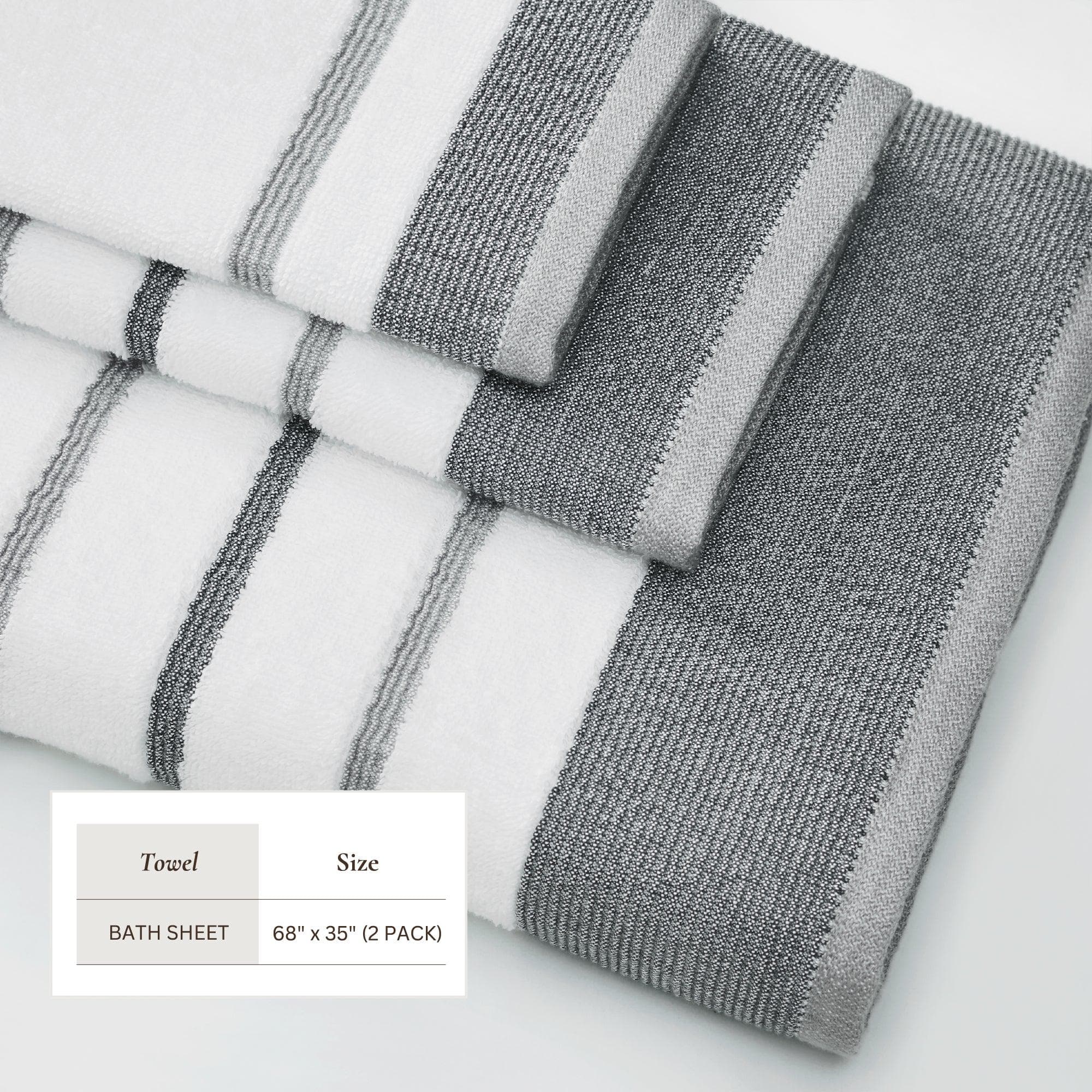 Decorative Cotton Stripe Bath Towel Set - Noelle Collection - Image 17