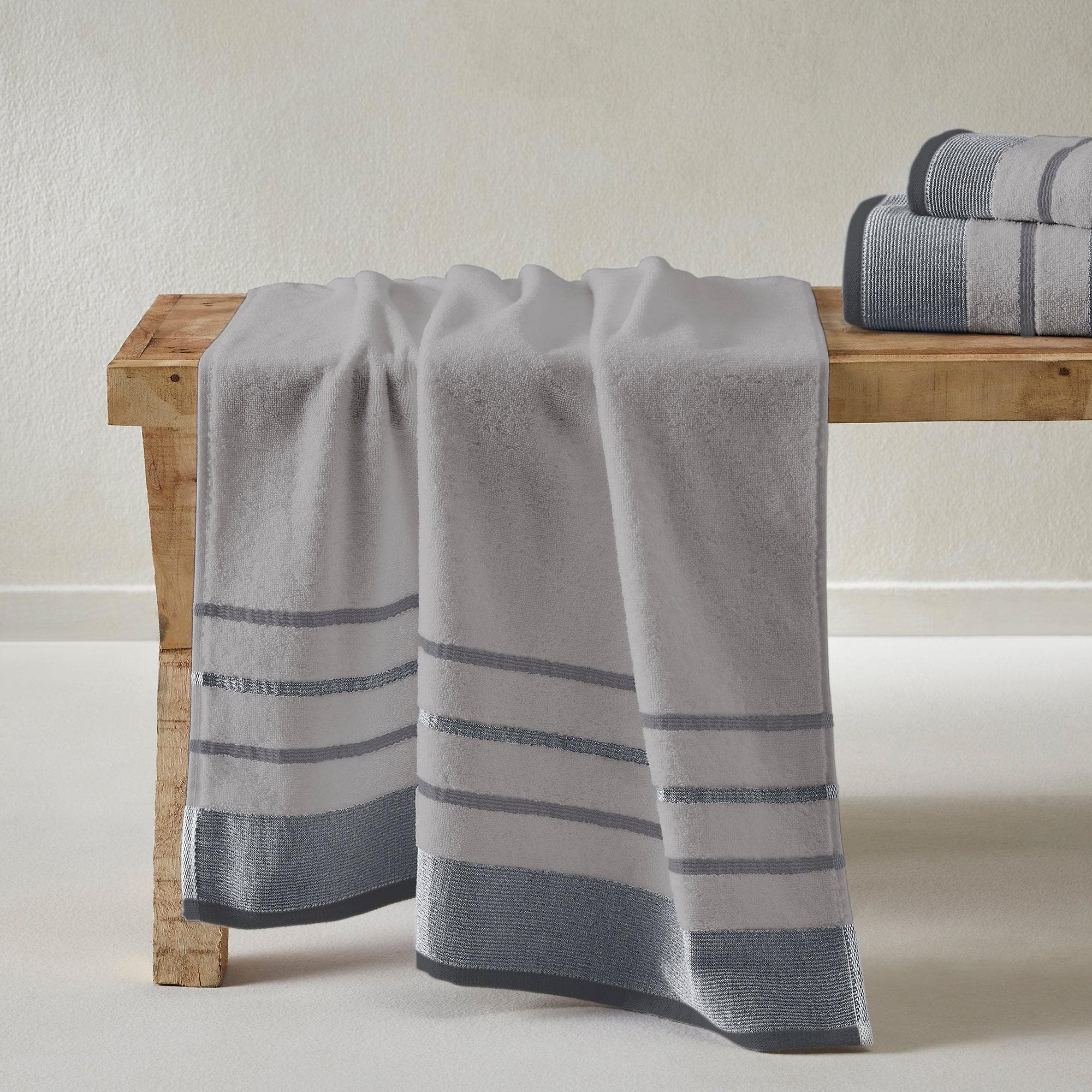 Decorative Cotton Stripe Bath Towel Set - Noelle Collection - Image 185