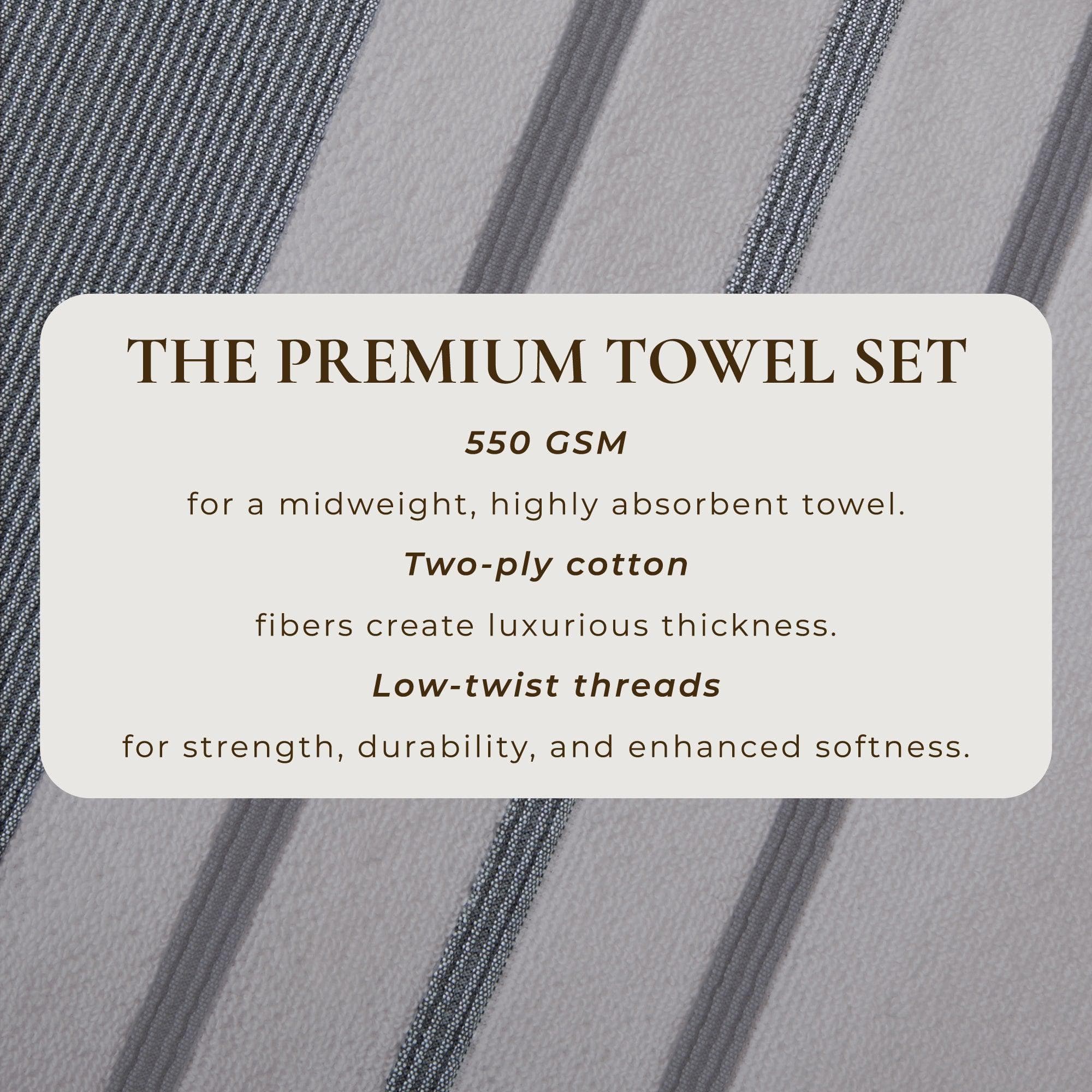 Decorative Cotton Stripe Bath Towel Set - Noelle Collection - Image 198