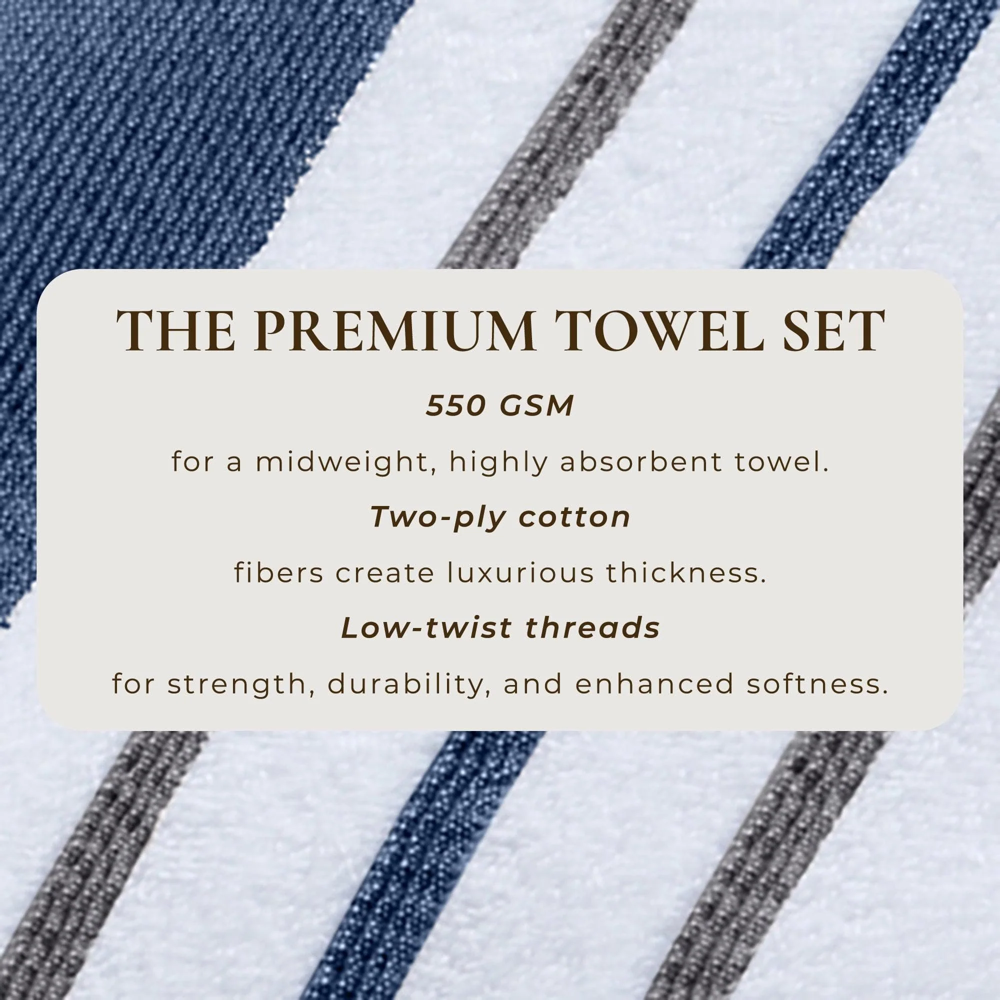 Decorative Cotton Stripe Bath Towel Set - Noelle Collection - Image 210