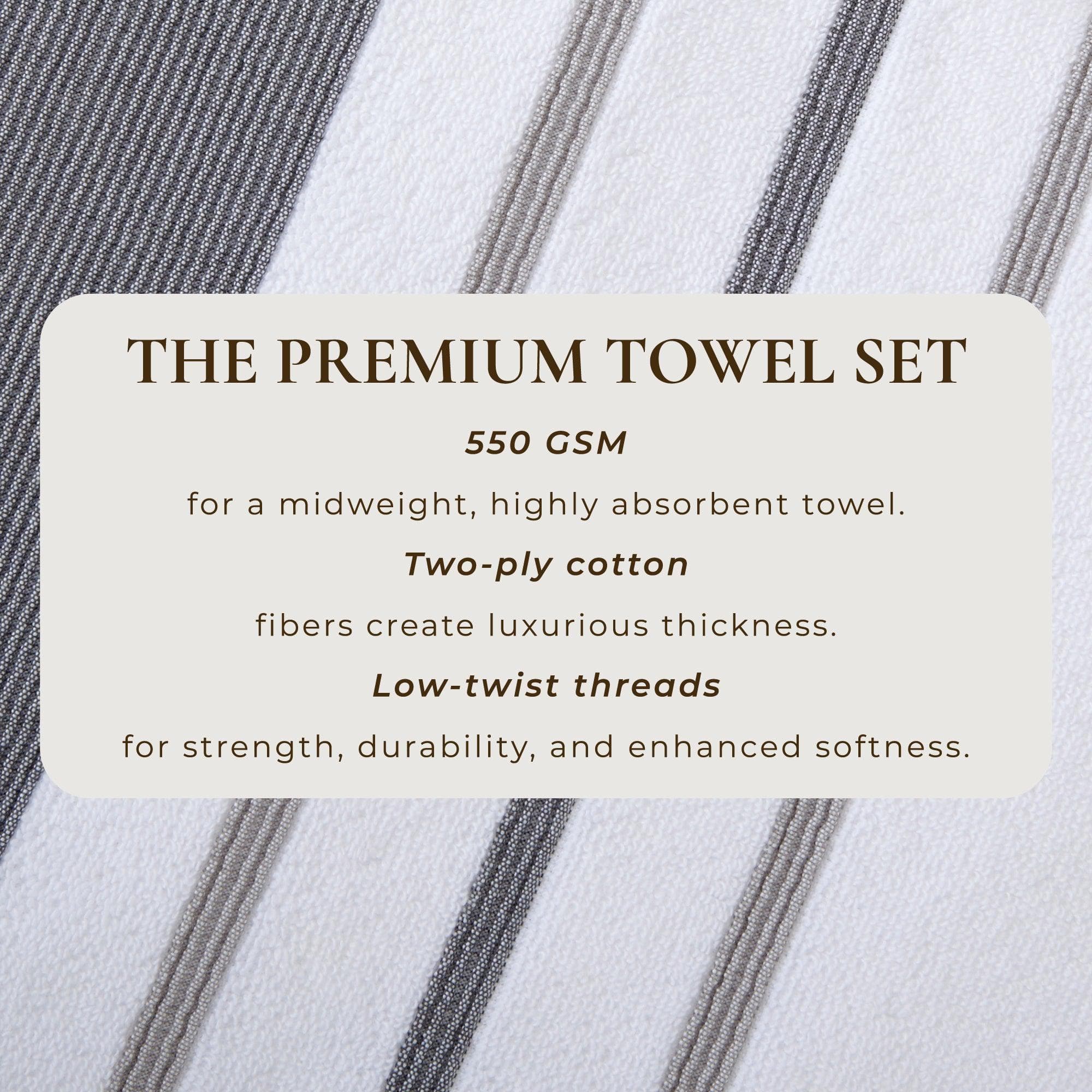 Decorative Cotton Stripe Bath Towel Set - Noelle Collection - Image 22