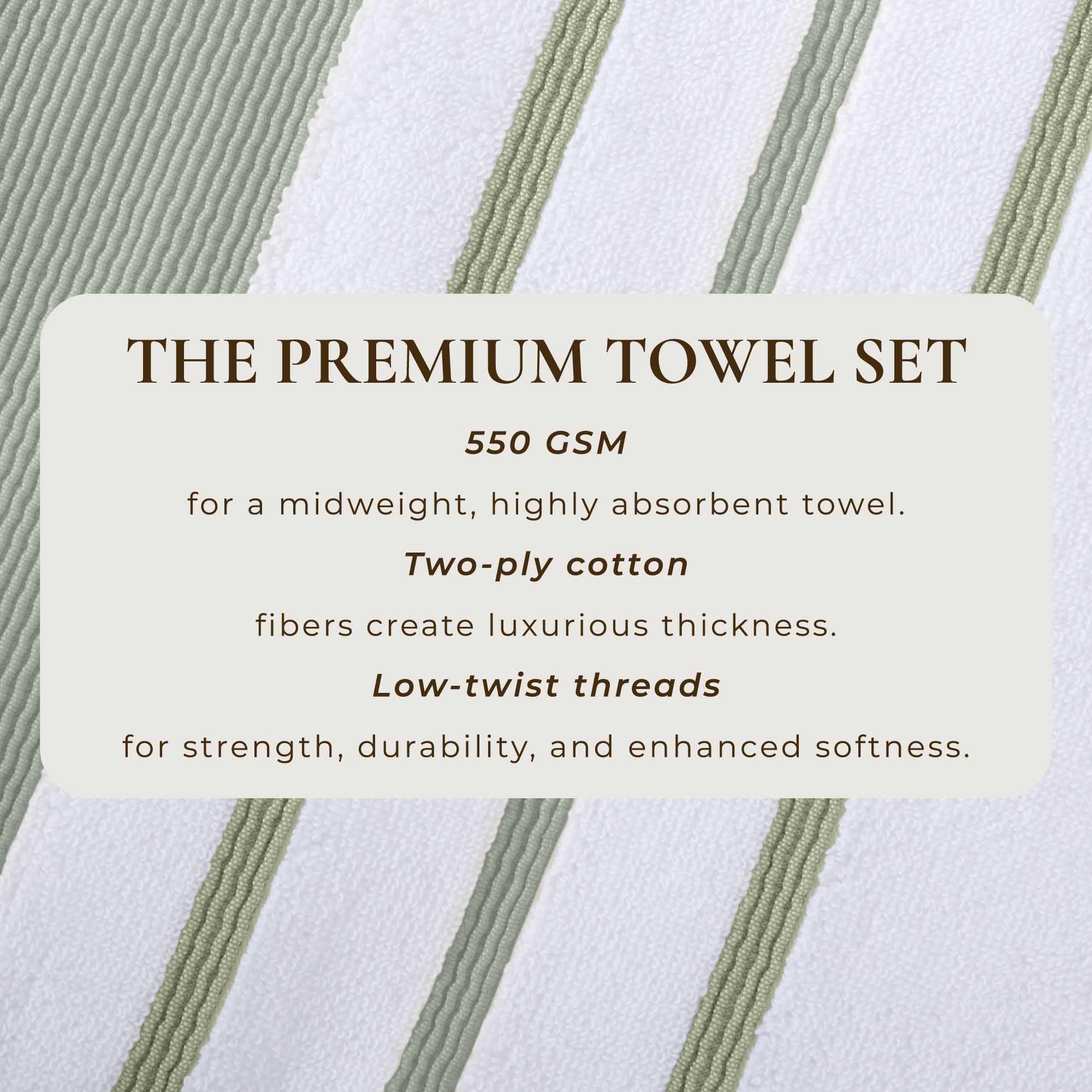 Decorative Cotton Stripe Bath Towel Set - Noelle Collection - Image 46
