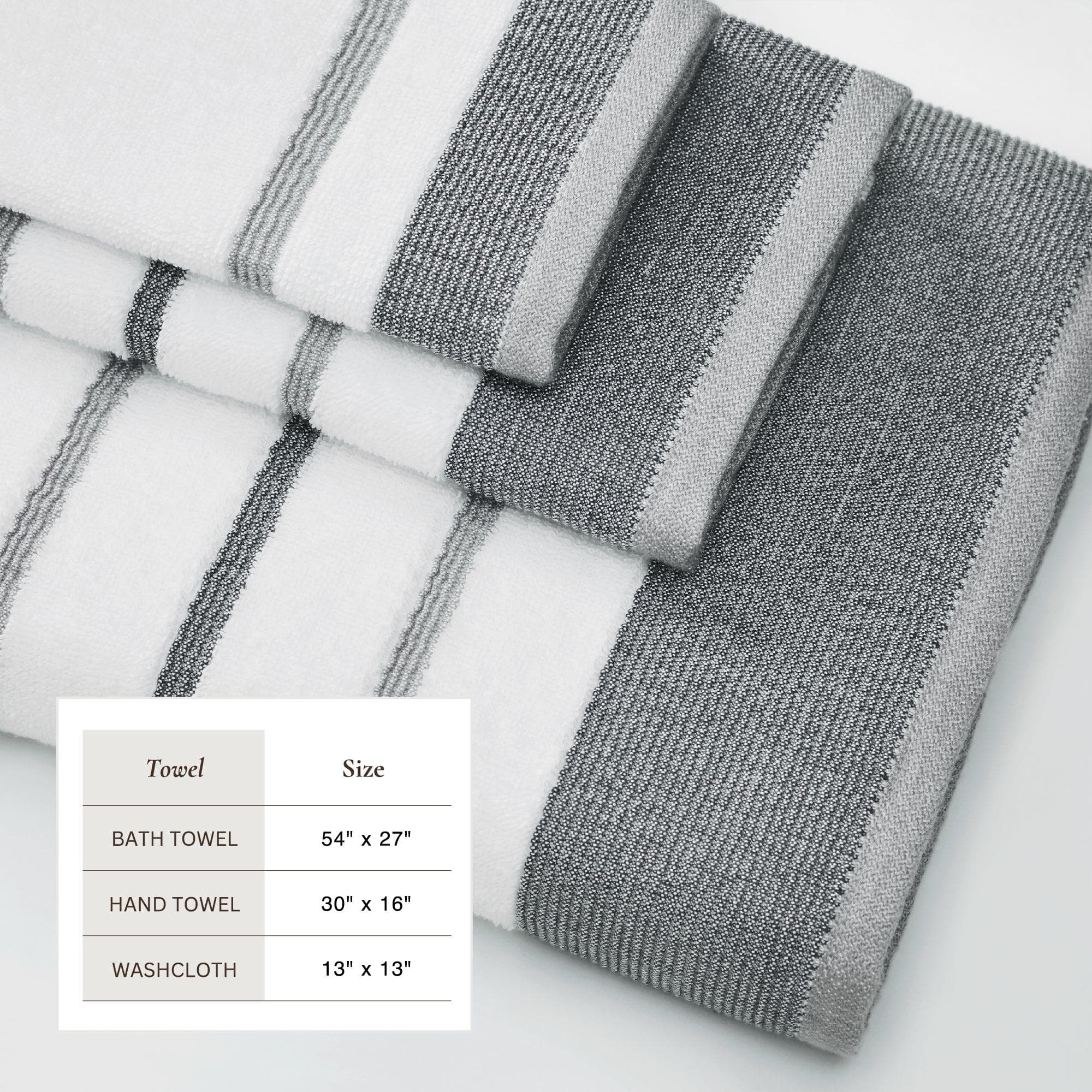 Decorative Cotton Stripe Bath Towel Set - Noelle Collection - Image 5