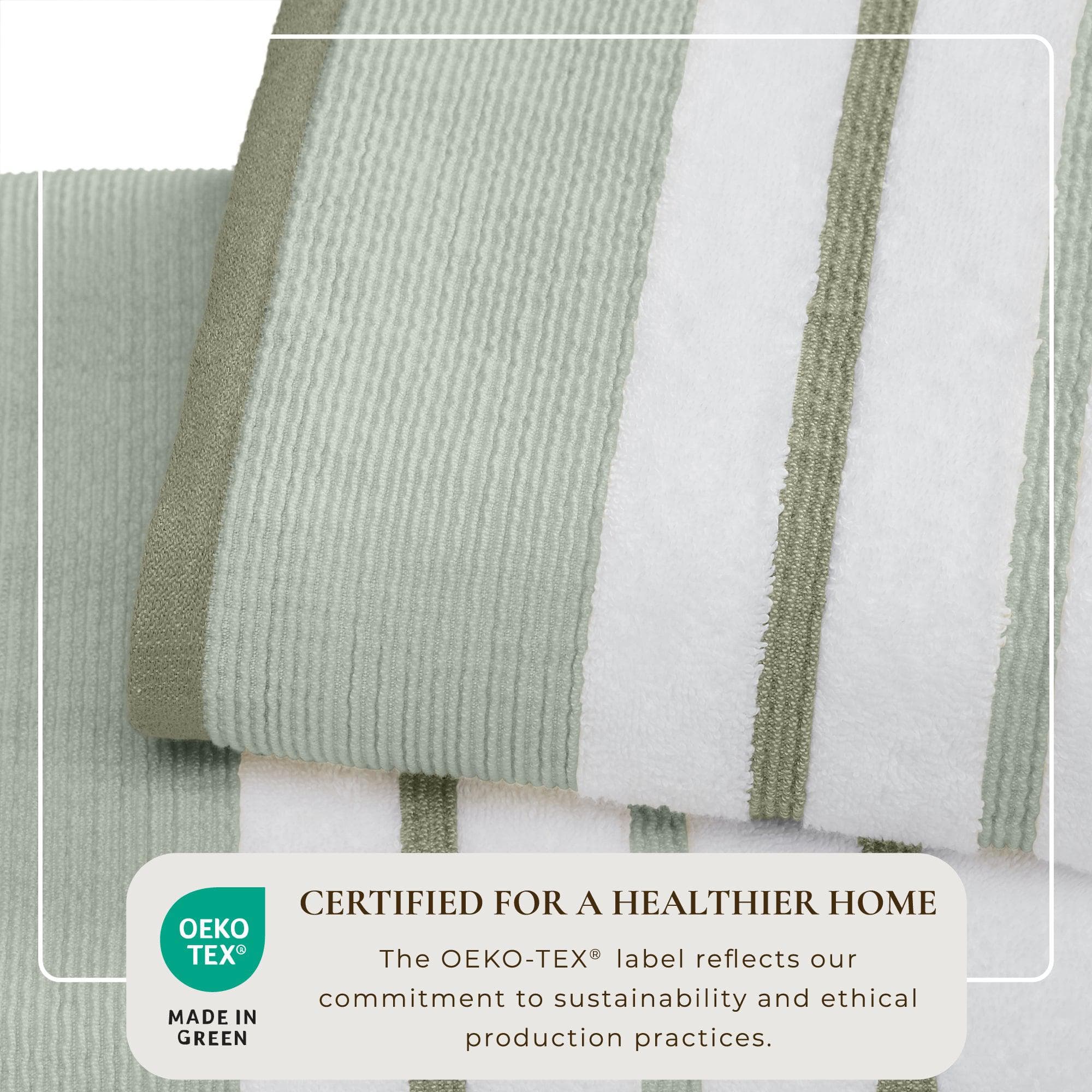 Decorative Cotton Stripe Bath Towel Set - Noelle Collection - Image 50