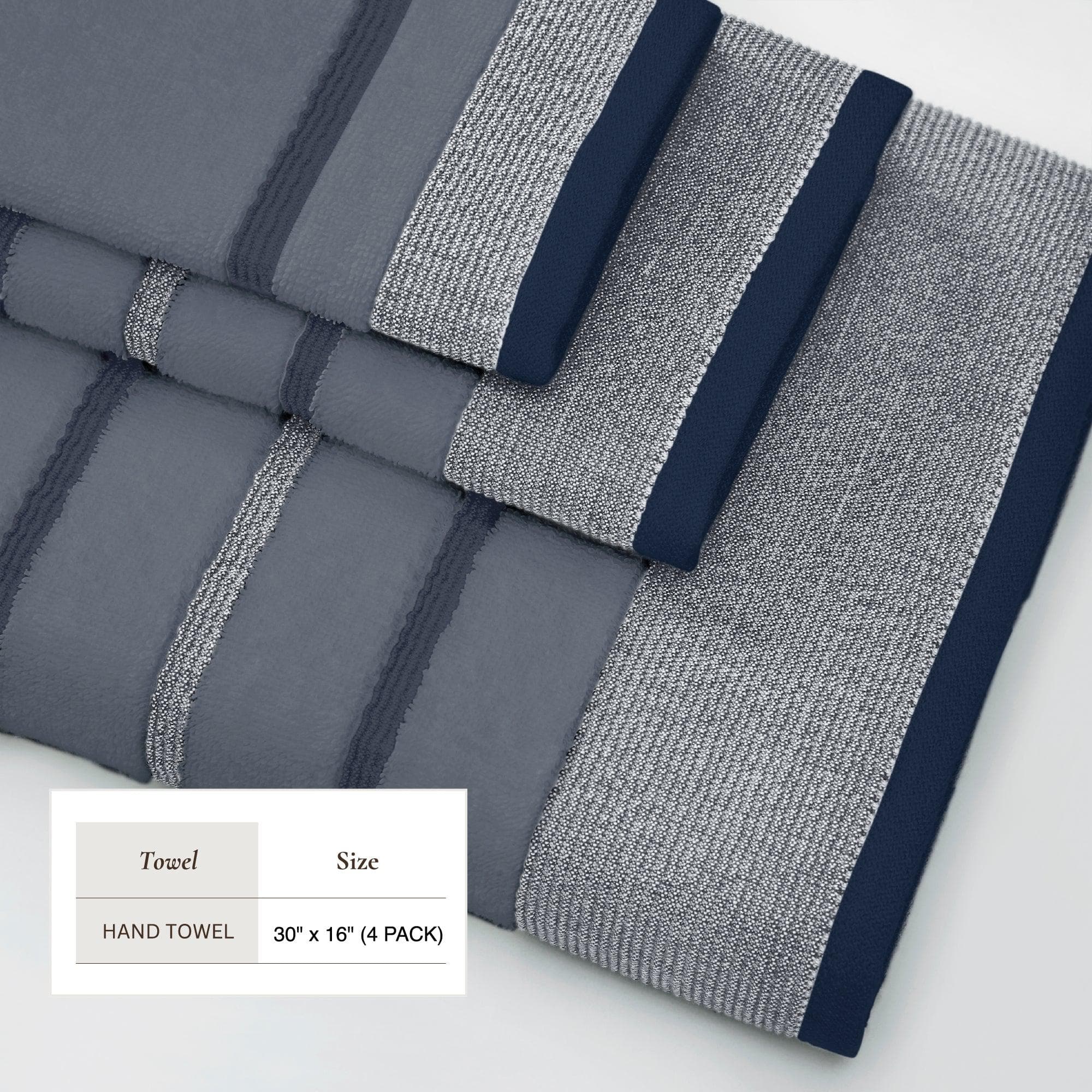 Decorative Cotton Stripe Bath Towel Set - Noelle Collection - Image 70