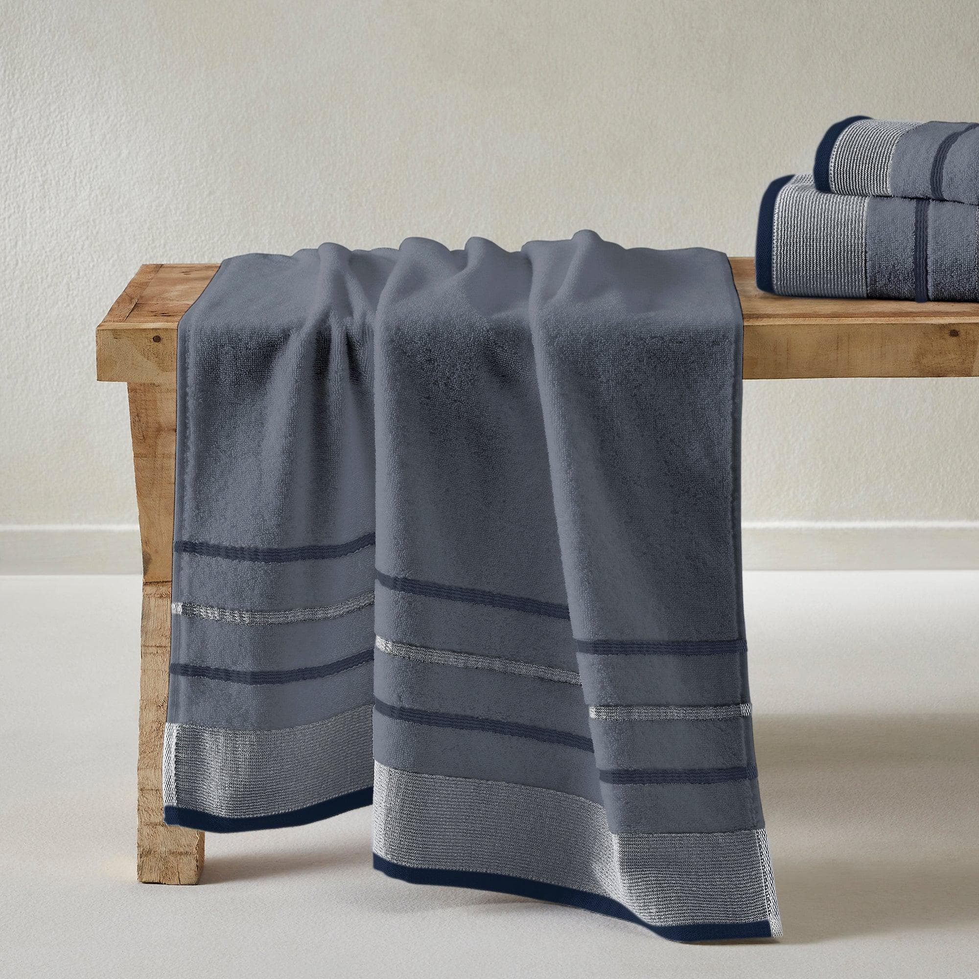 Decorative Cotton Stripe Bath Towel Set - Noelle Collection - Image 78