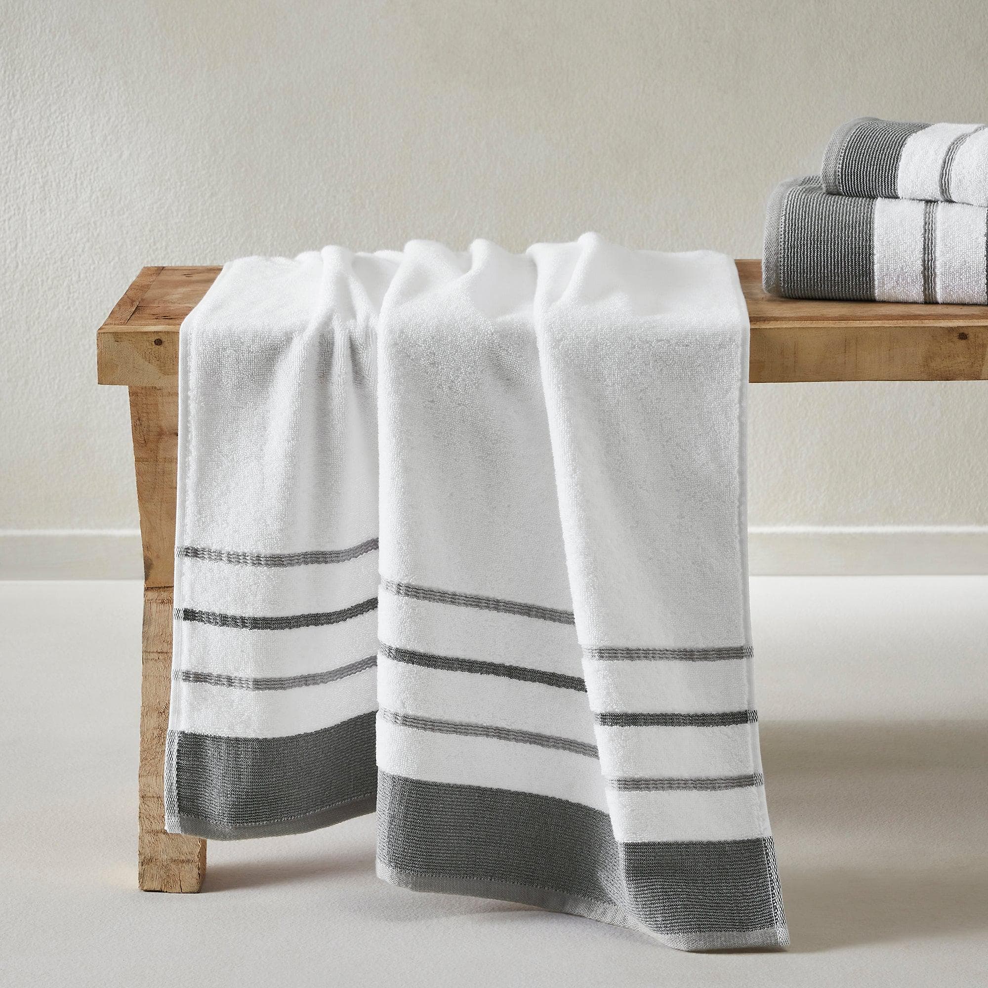 Decorative Cotton Stripe Bath Towel Set - Noelle Collection - Image 9