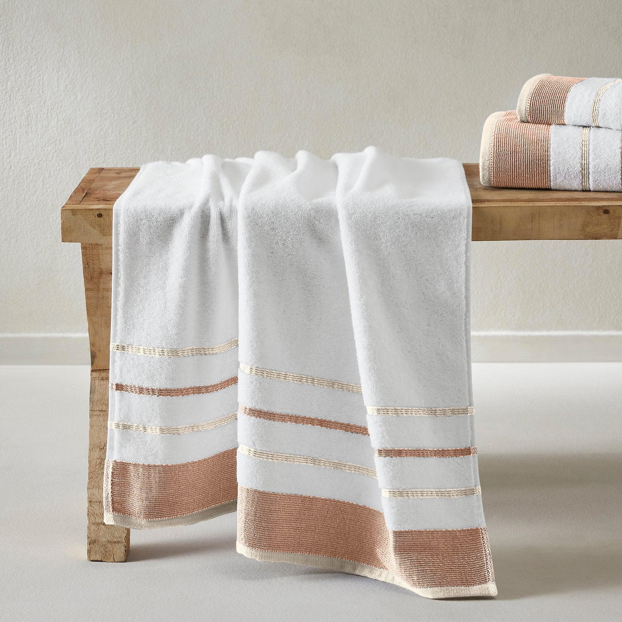 Decorative Cotton Stripe Bath Towel Set - Noelle Collection - Image 96
