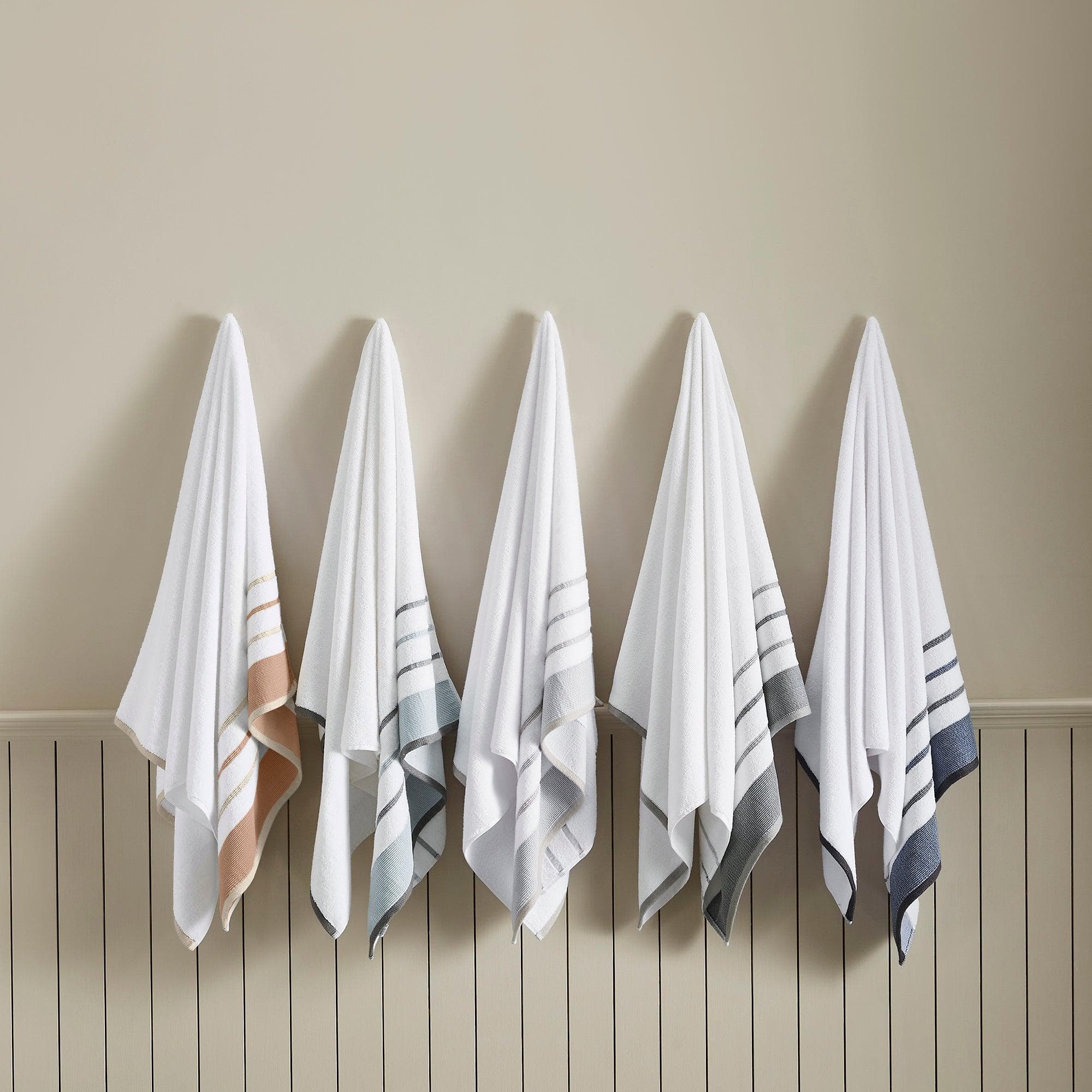 Decorative Cotton Stripe Bath Towel Set - Noelle Collection - Image 98