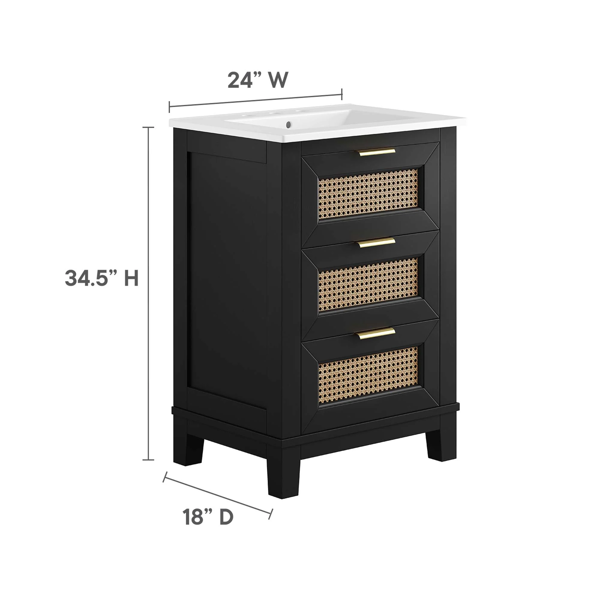 Dixie 24" Solid Wood Bathroom Vanity by Modway - Image 3