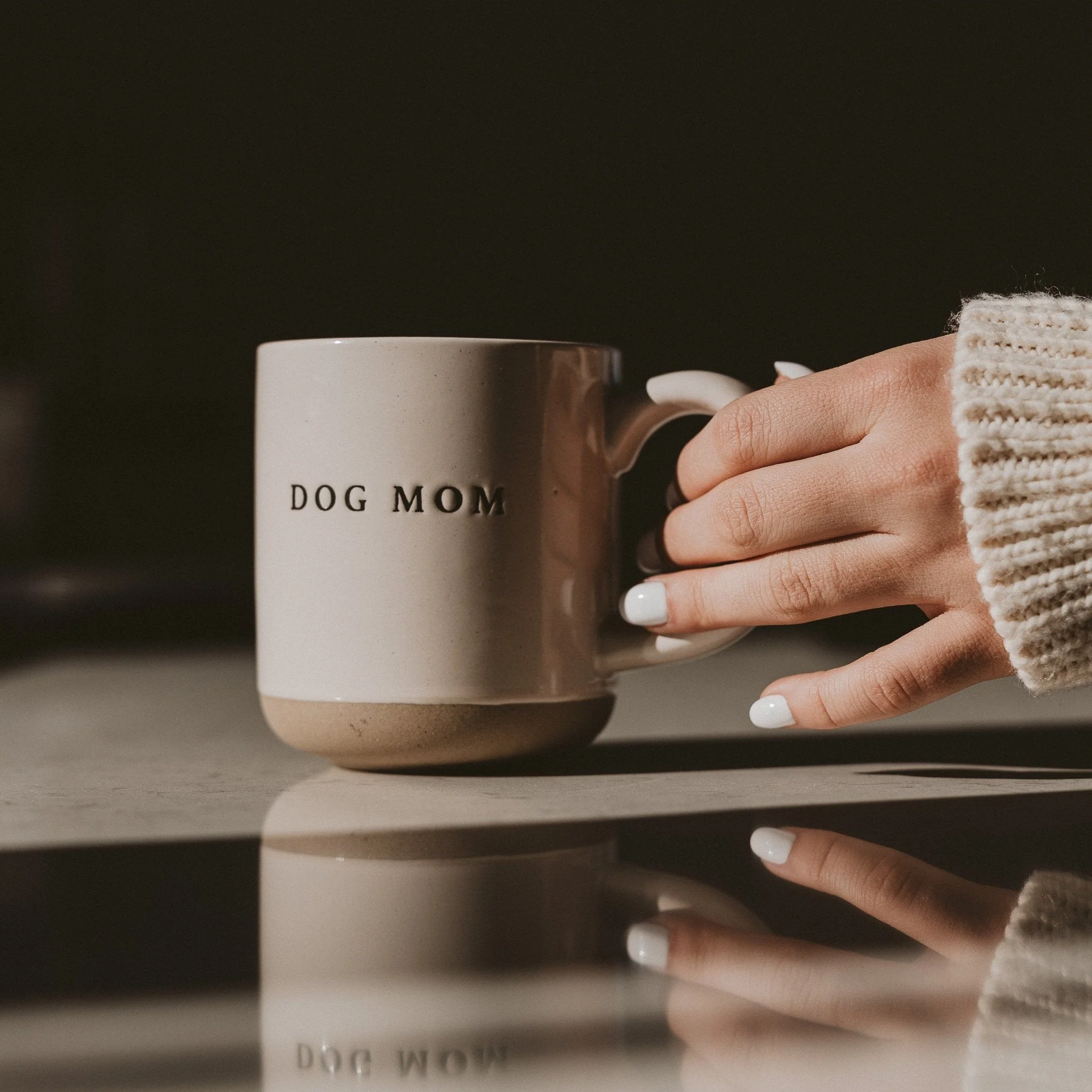 Dog Mom 14oz Stoneware Coffee Mug - Image 3