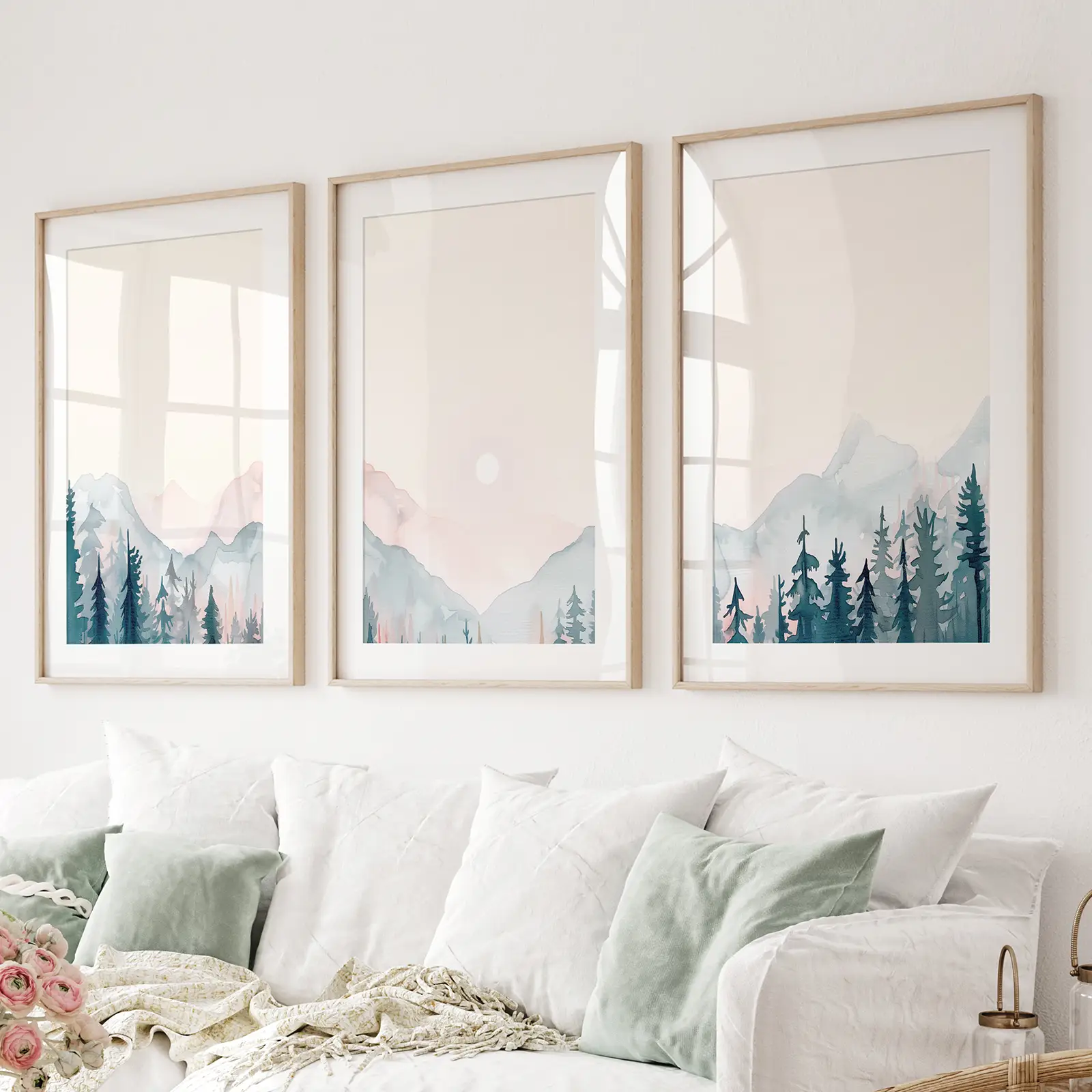 Forest and Mountain Landscape Painting Posters - Image 3