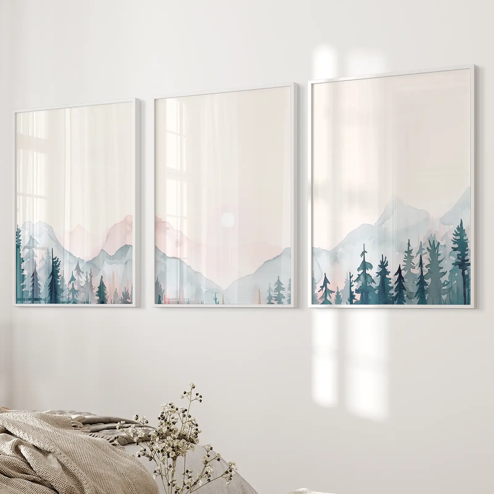 Forest and Mountain Landscape Painting Posters - Image 4
