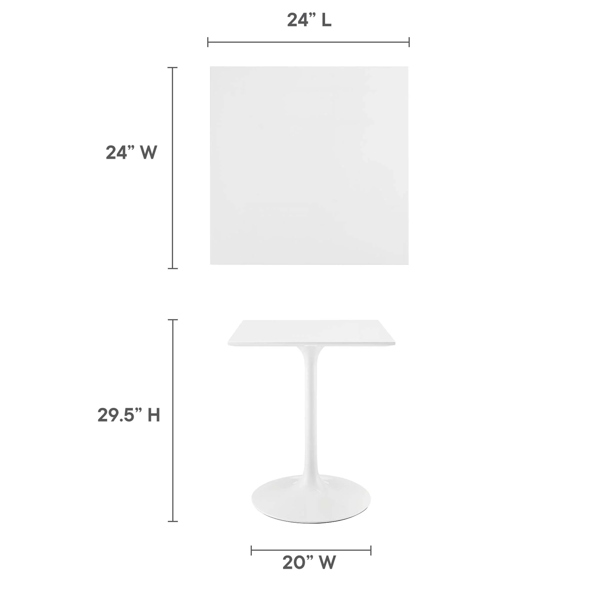 Lippa 24" Square Wood Dining Table by Modway - Image 3