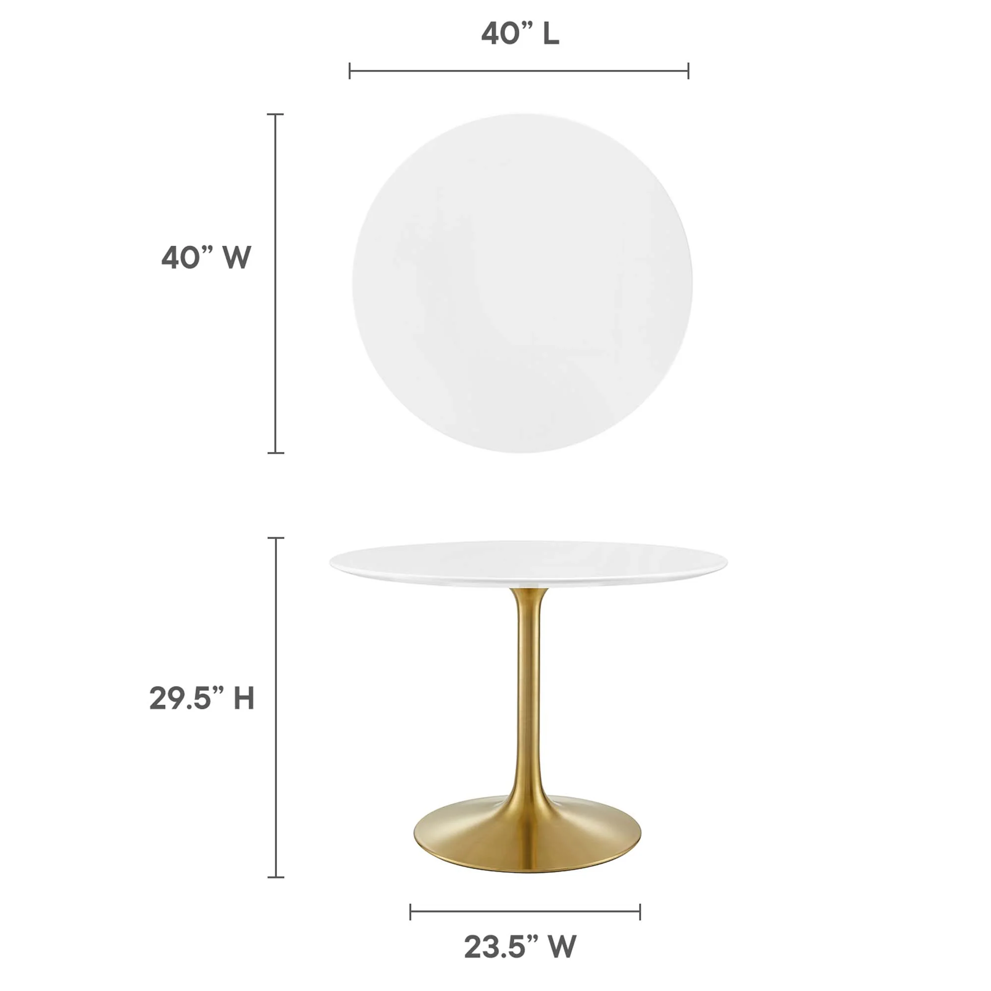 Lippa 40" Round Wood Dining Table by Modway - Image 3