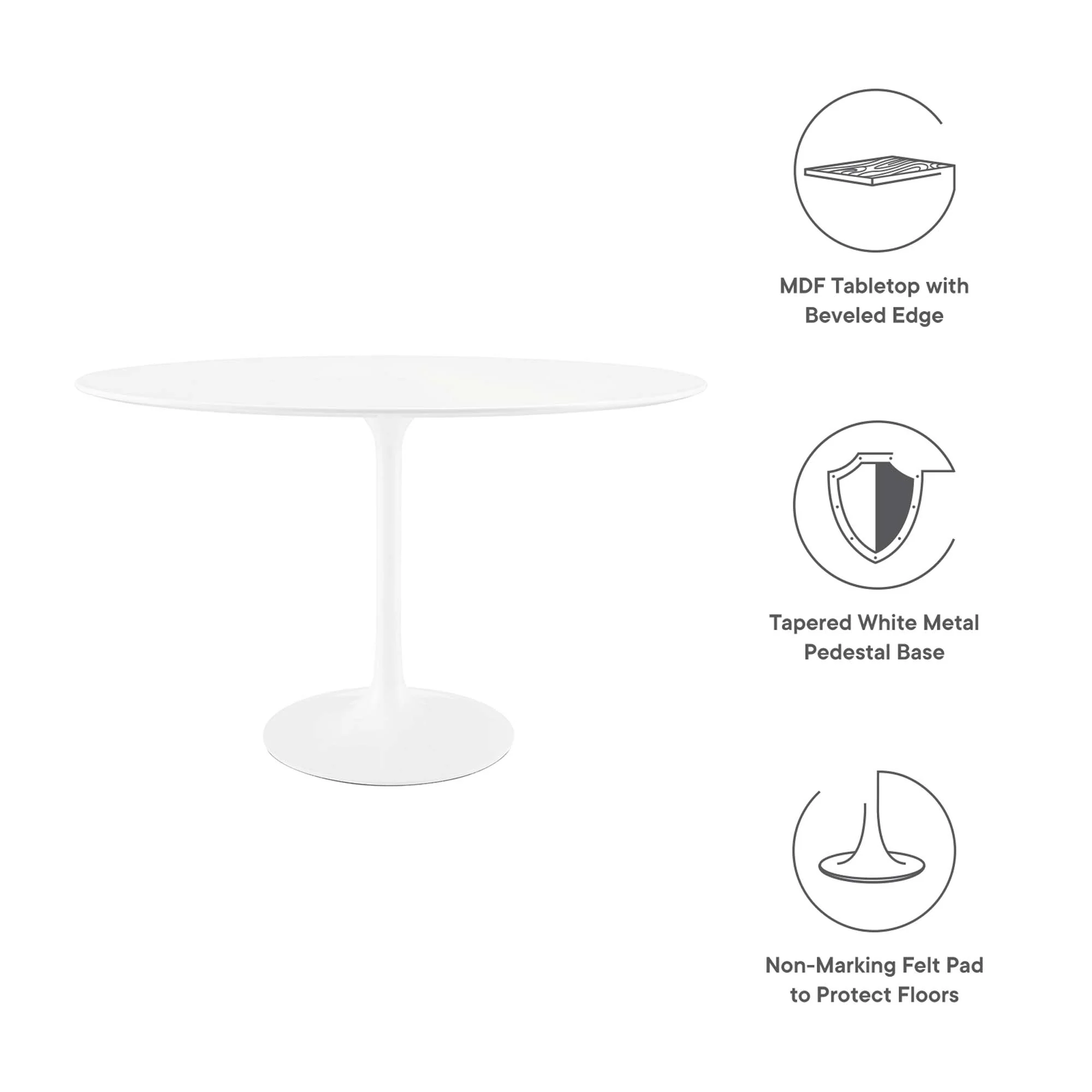 Lippa 48" Oval Wood Dining Table by Modway - Image 3