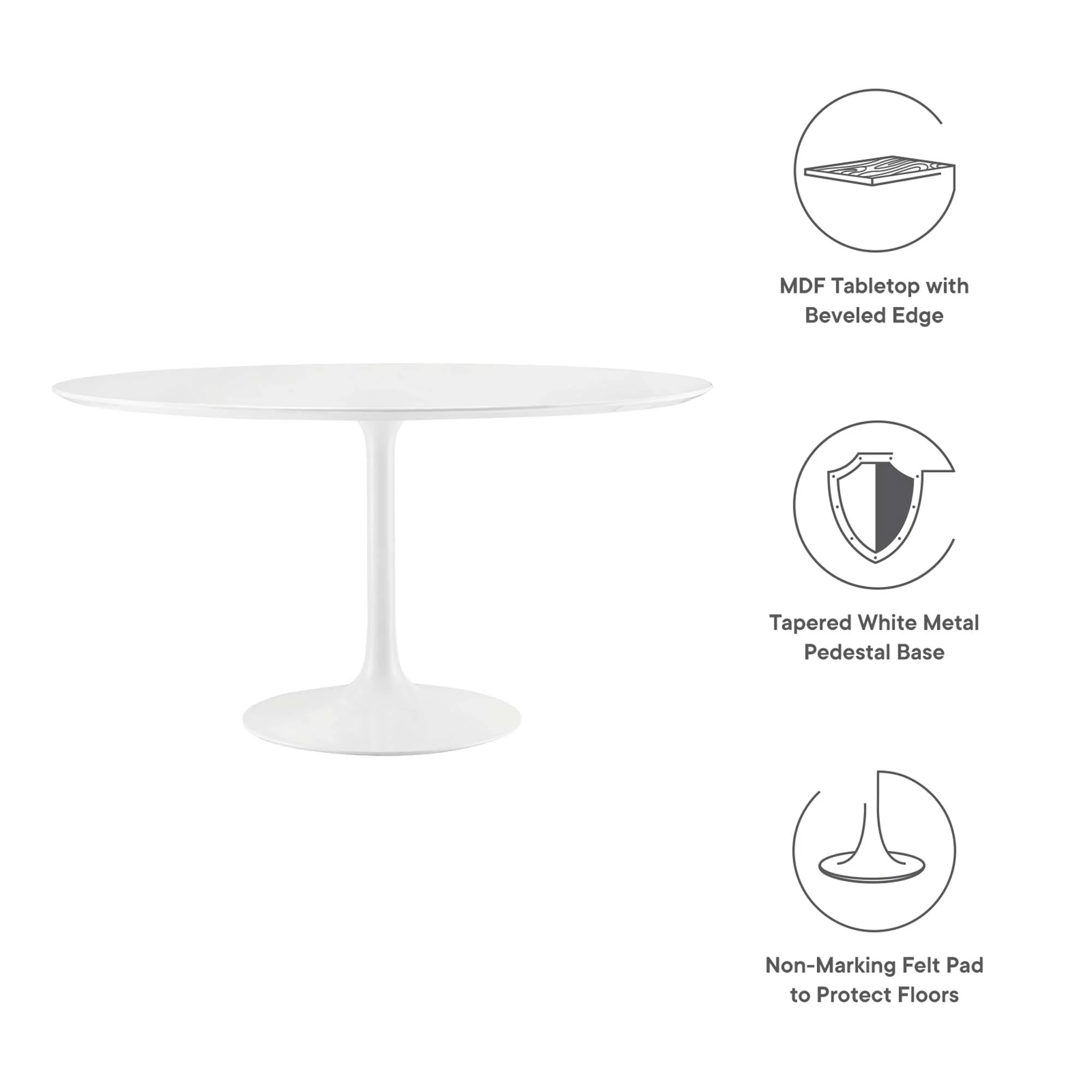 Lippa 54" Round Wood Dining Table by Modway - Image 3