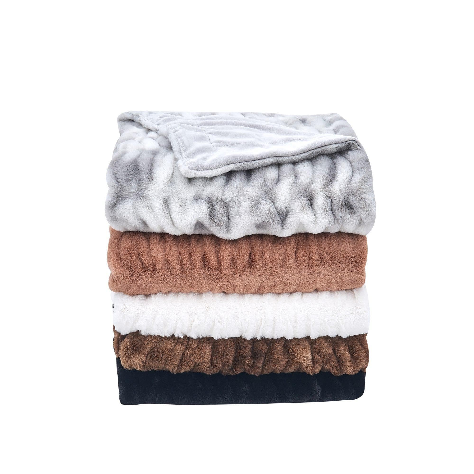 Ruched Faux Fur Throw Blanket - Alondra Collection - Image 20